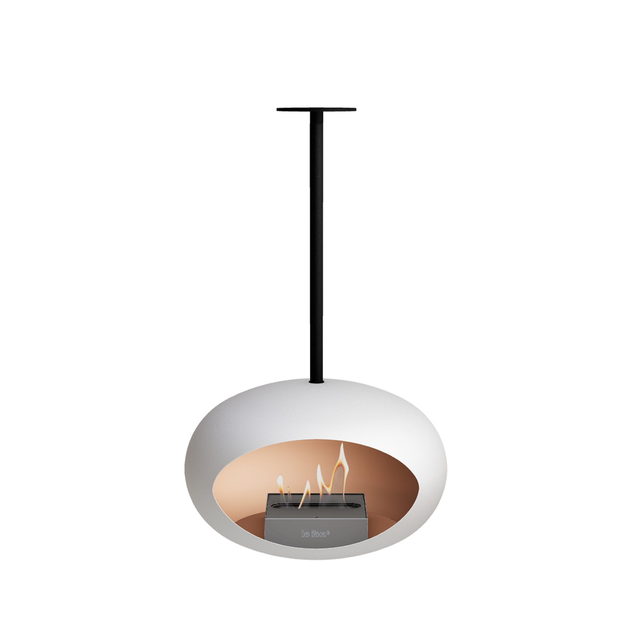 LE FEU // WHITE SKY ETHANOL-KAMIN - POLE BLACK  | STEEL BURNER |  140 cm