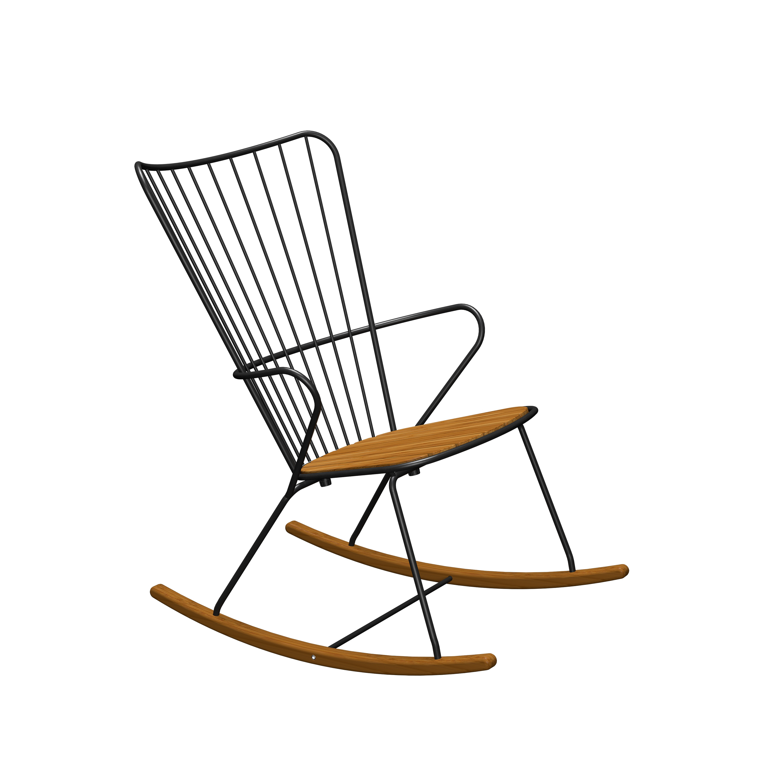 Houe // PAON Rocking Chair - Seat bamboo, Black