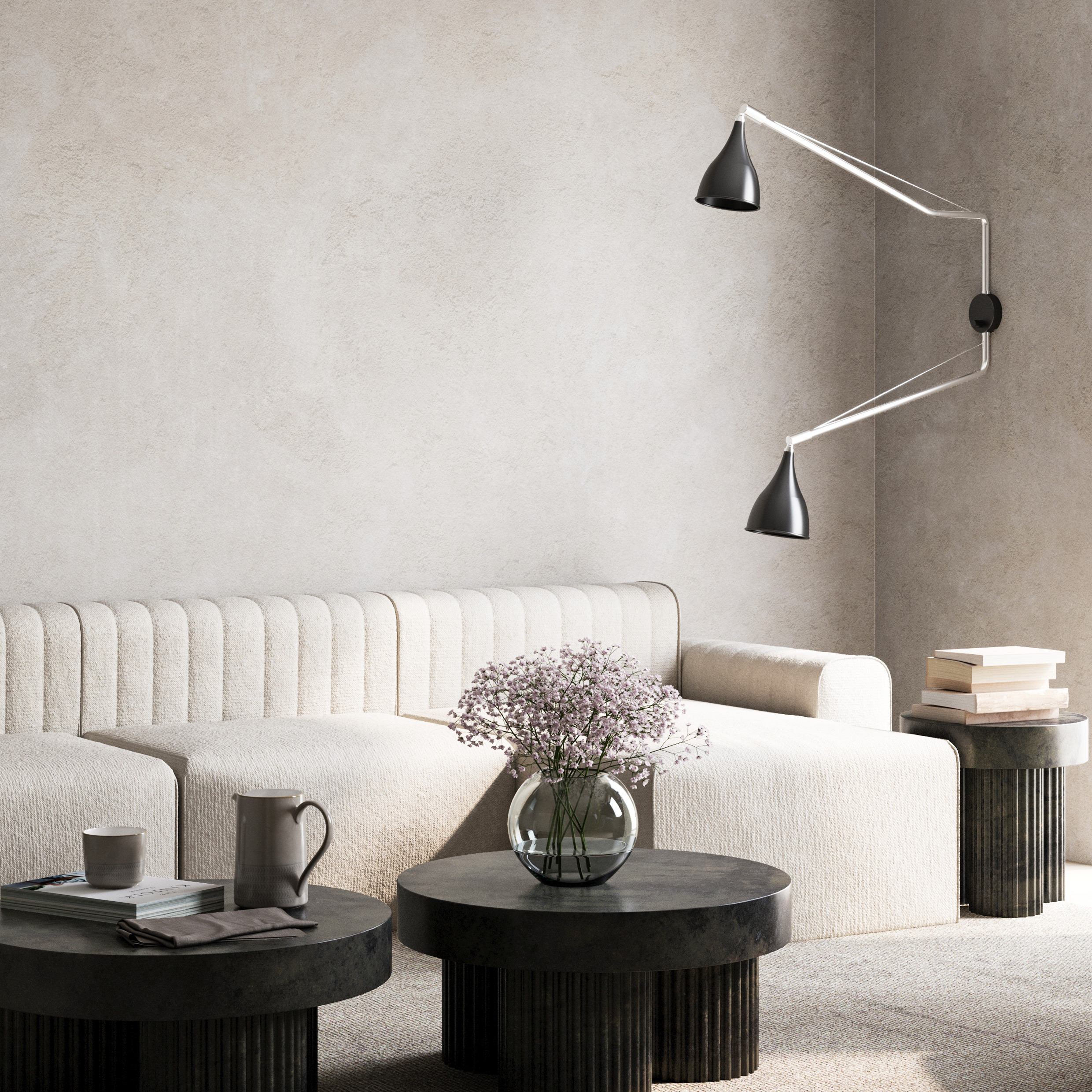 NORR11 // LE SIX DOUBLE ARM - WALL LAMP | IRON | BLACK