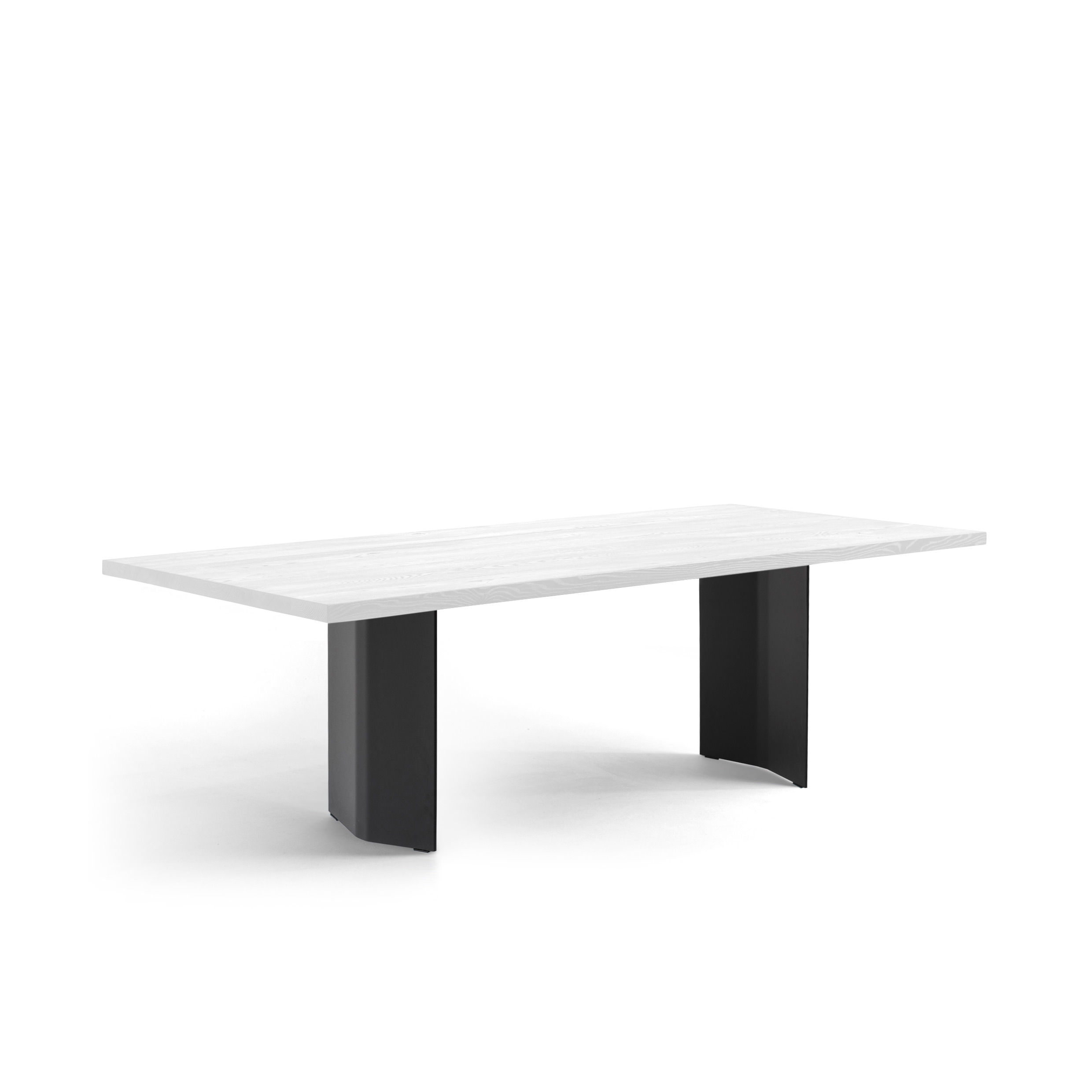 FORM EXCLUSIVE // FYNN - DINING TABLE | GERMAN OAK | WHITE OILED - 220CM X 100CM X 4CM - SINGLE BLACK