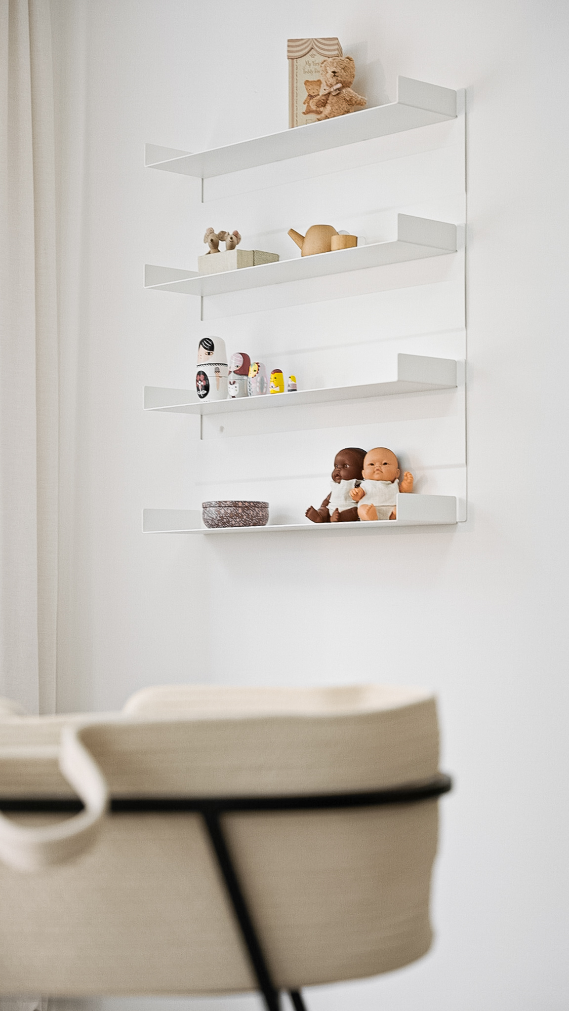 METALLBUDE // ARIS - WALL SHELF | WHITE - 4 SHELVES