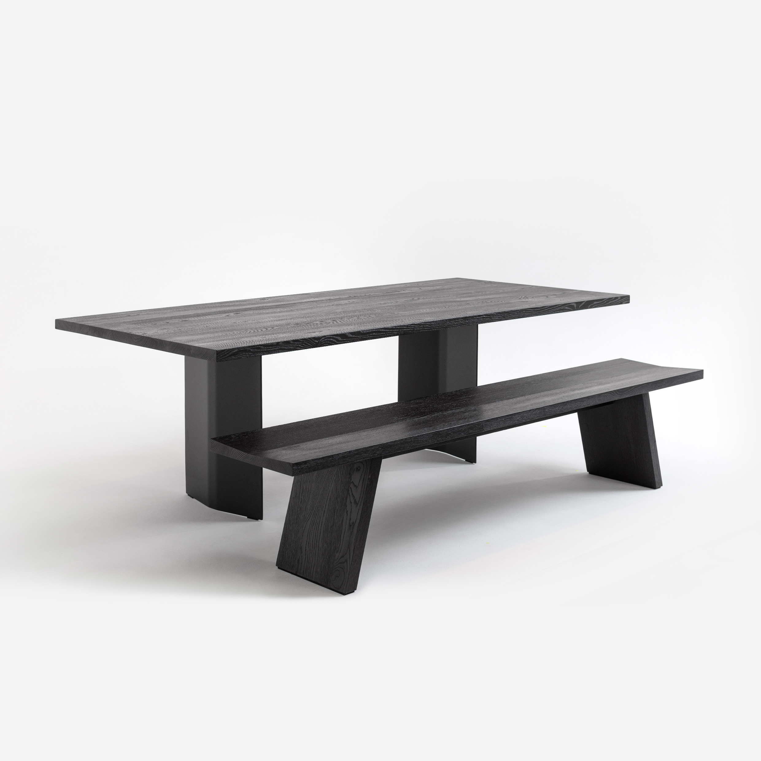 FORM EXCLUSIVE // FYNN - DINING TABLE | GERMAN OAK | BLACK CARED - 260CM X 100CM X 4CM - SINGLE BLACK
