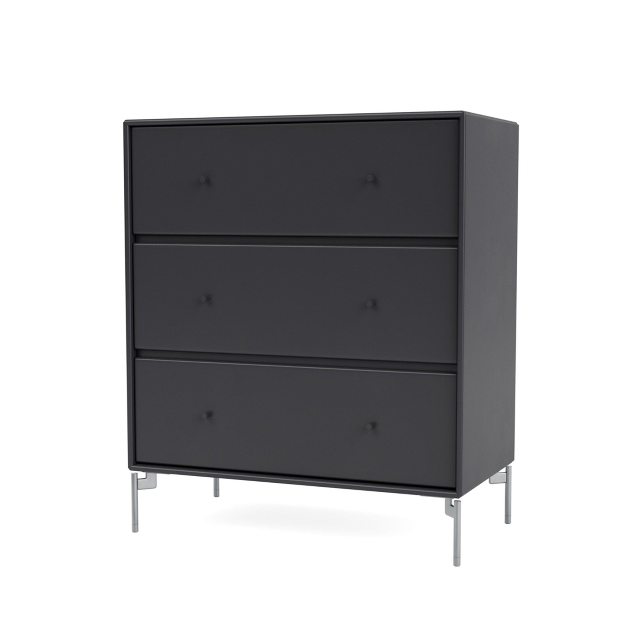 MONTANA // CARRY - CHEST OF DRAWERS WITH 3 DRAWERS | 04 ANTHRACITE | LEG COLOUR: SATIN CHROME