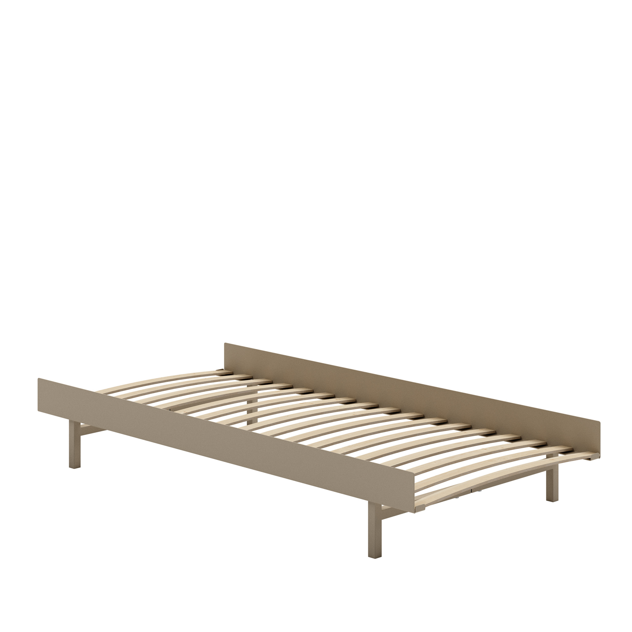 MOEBE // BETT 90 CM (low) - SAND | LATTENROST | KEINE ABLAGE