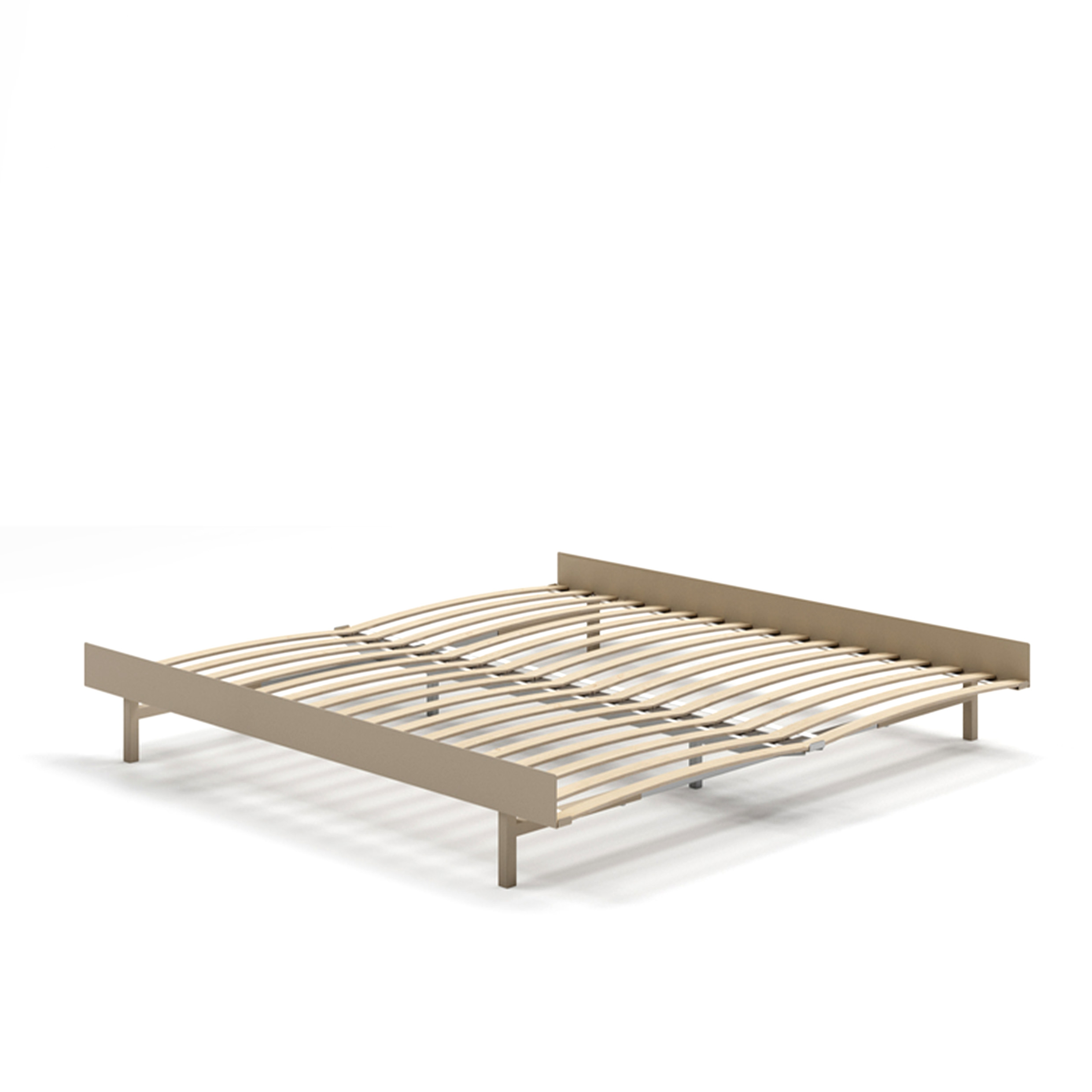 MOEBE // BED 180 CM (low) - SAND | WITH SLATS | NO SIDE TABLE