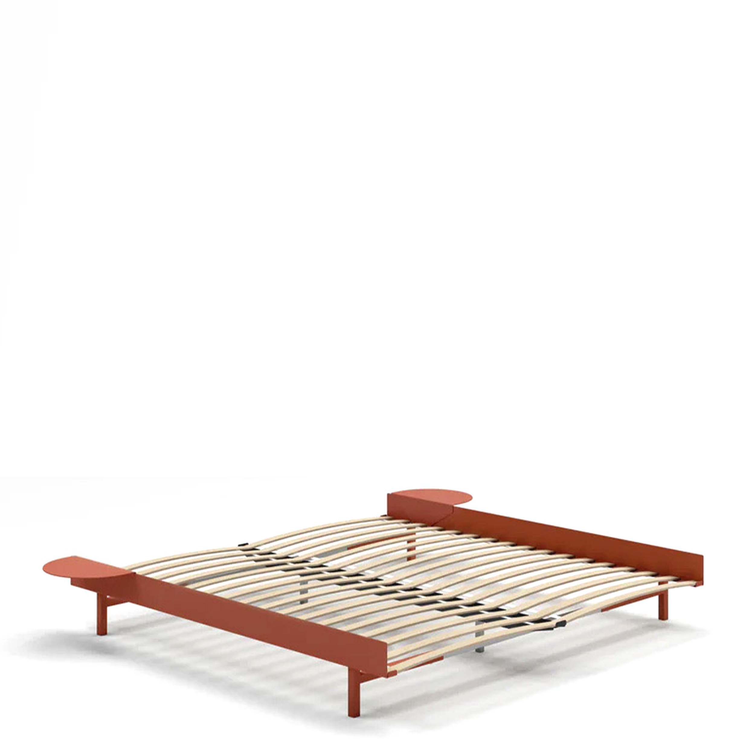 MOEBE // BED 180 CM (LOW) - TERRACOTTA| WITH SLATS | 2x SIDE TABLE