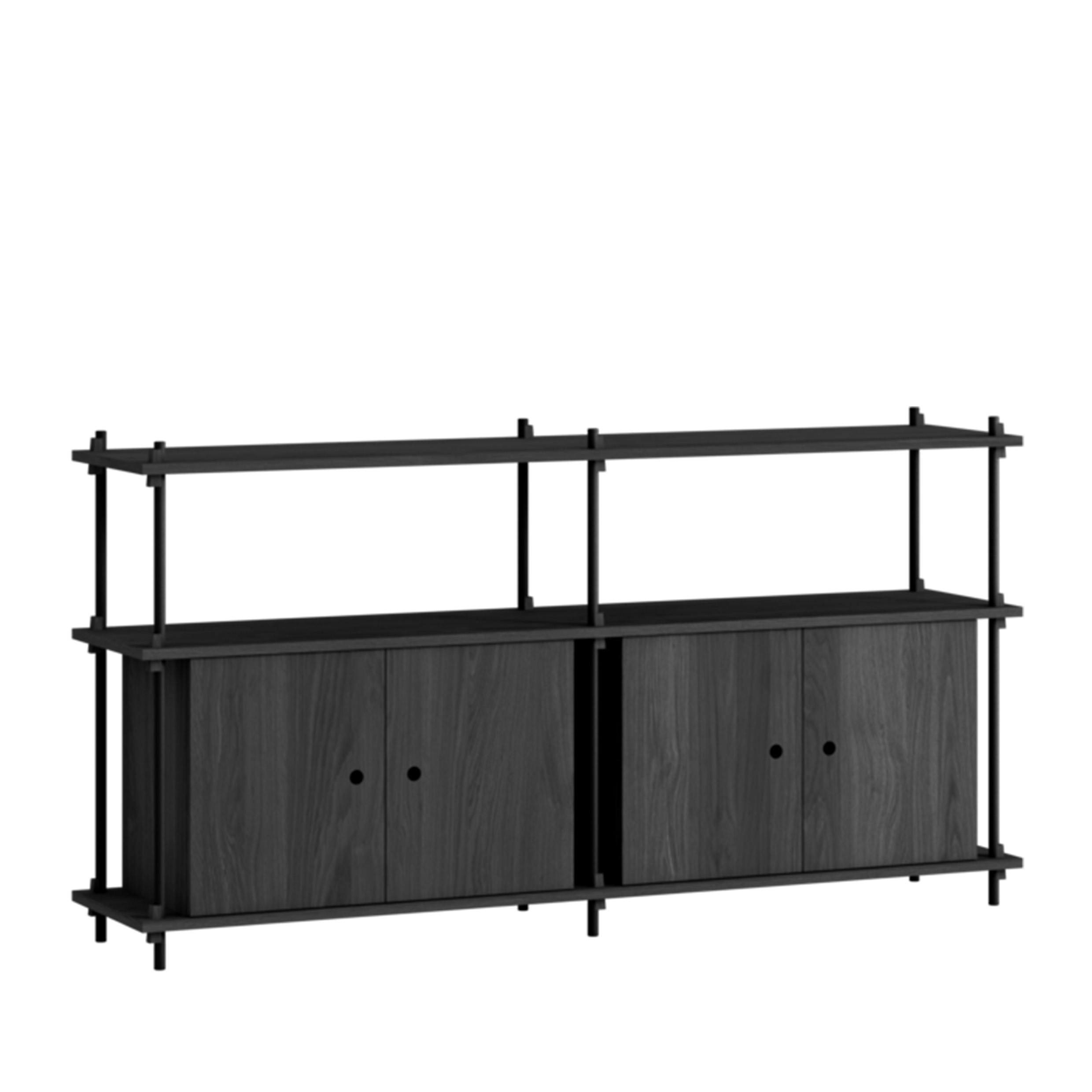 MOEBE // SIDEBOARD - S.85.2.D | 85CM x 163CM | EICHE SCHWARZ GEBEIZT | BEINE IN SCHWARZ