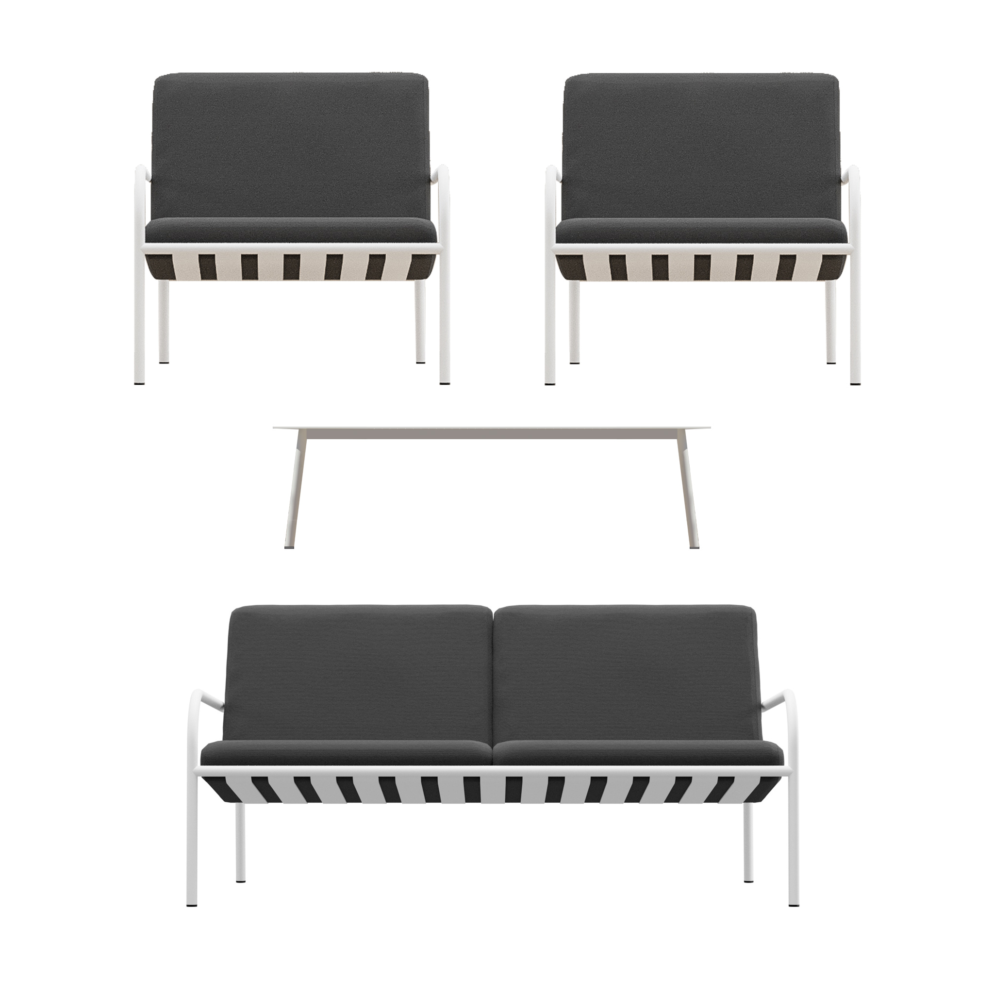 METALLBUDE // LOUNGE SOFA SET