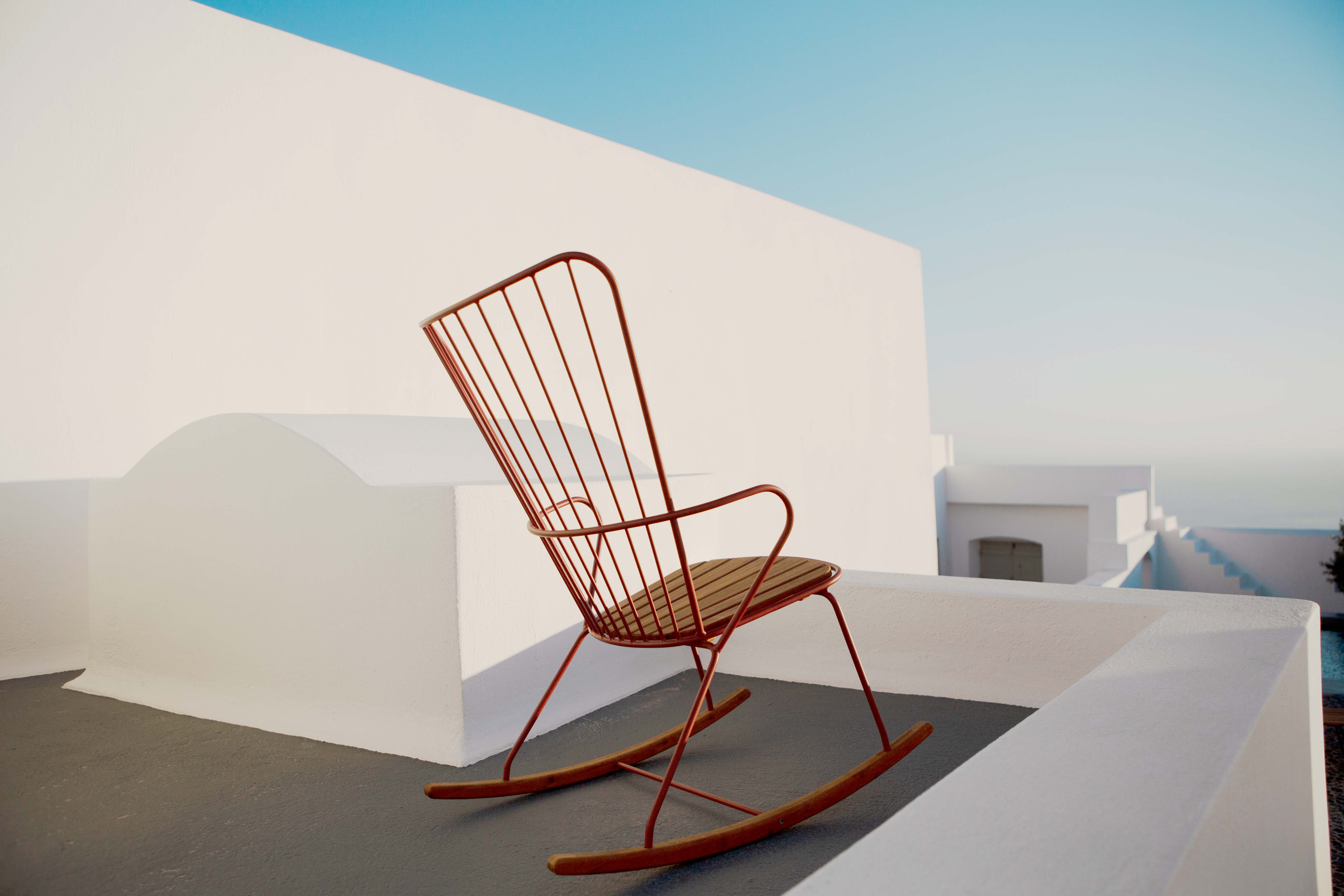 Houe // PAON Rocking Chair - Seat bamboo, Pine green