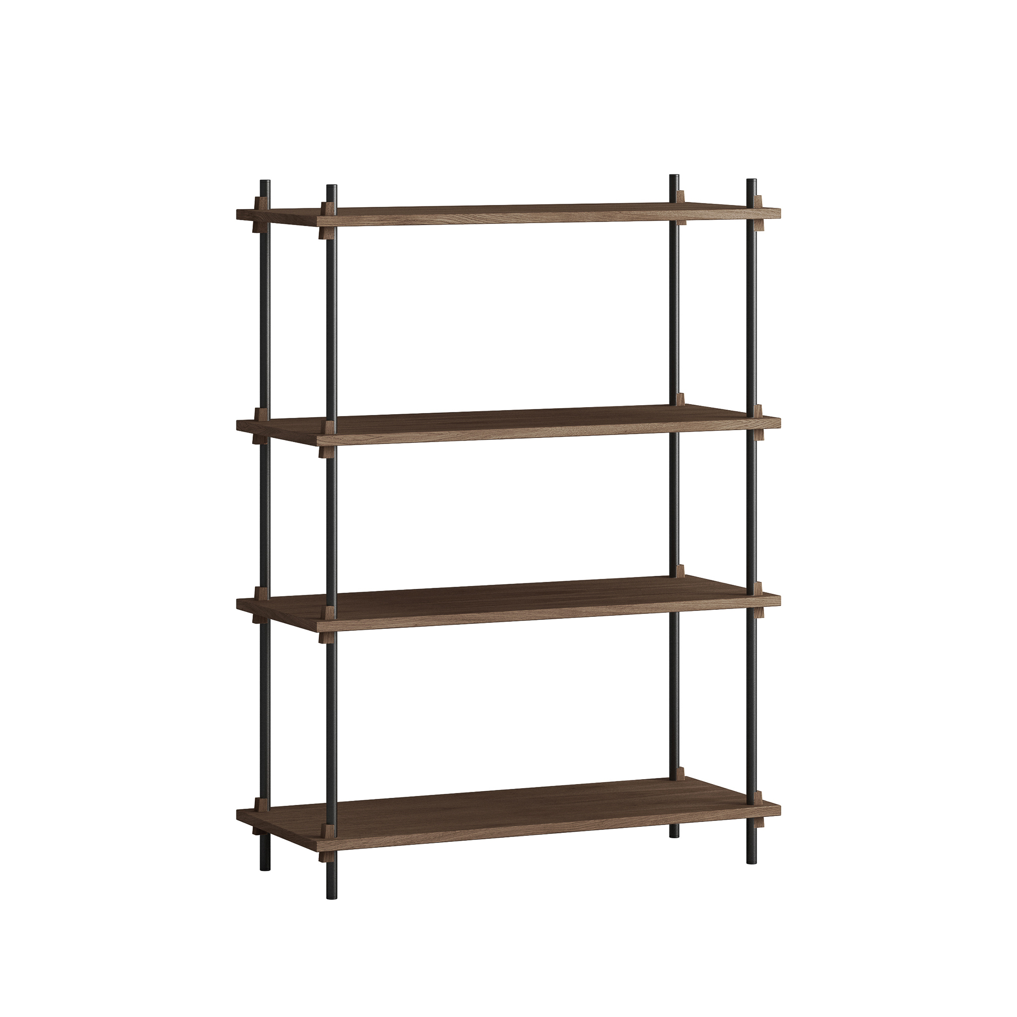 MOEBE // SHELVING SYSTEM - S.115.1.A | 115CM x 86CM |  BLACK SHELVES |  BLACK LEGS