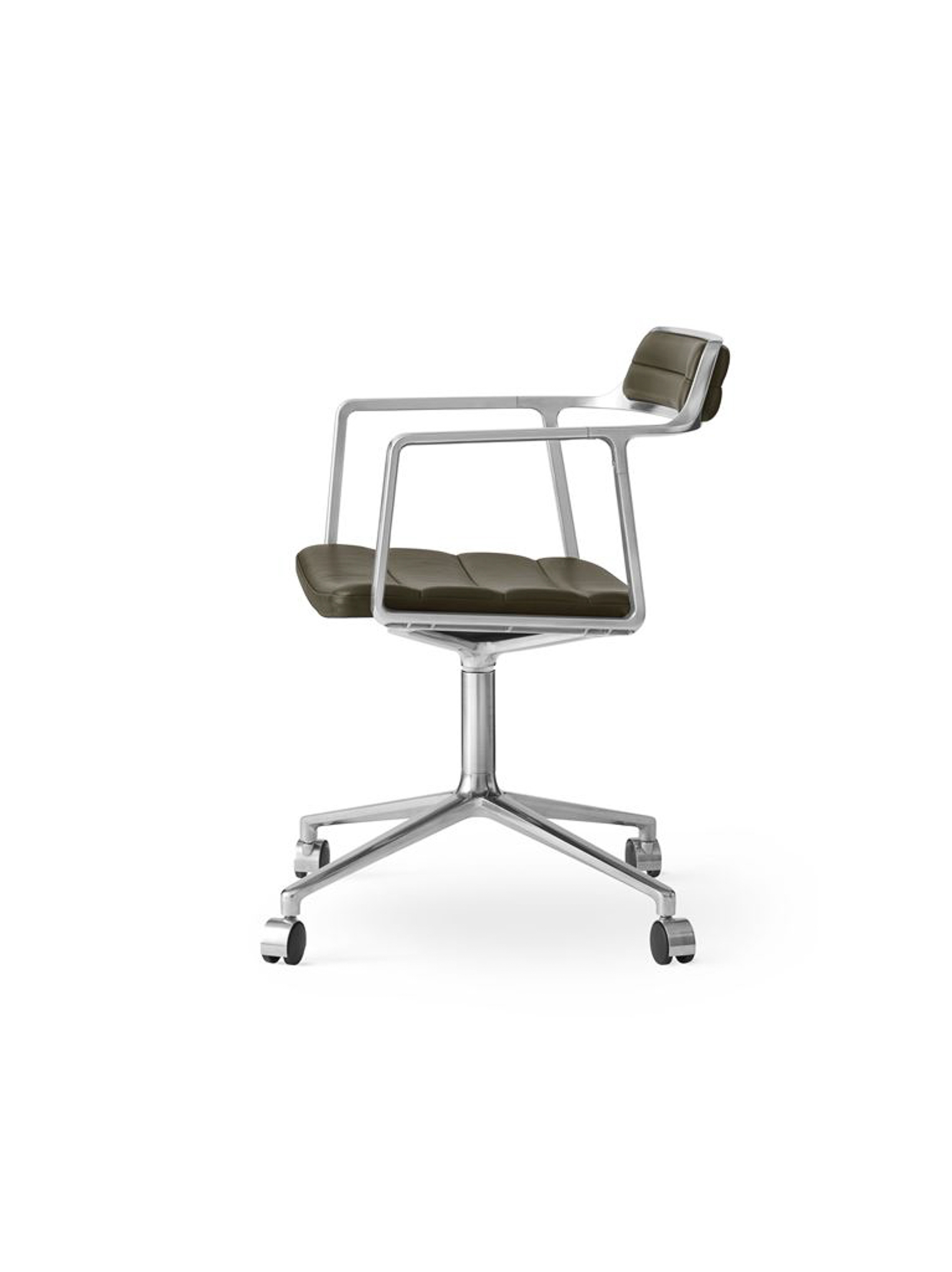 VIPP 452 // SWIVEL CHAIR - BOSCO GREEN, POL. FRAME, CASTORS