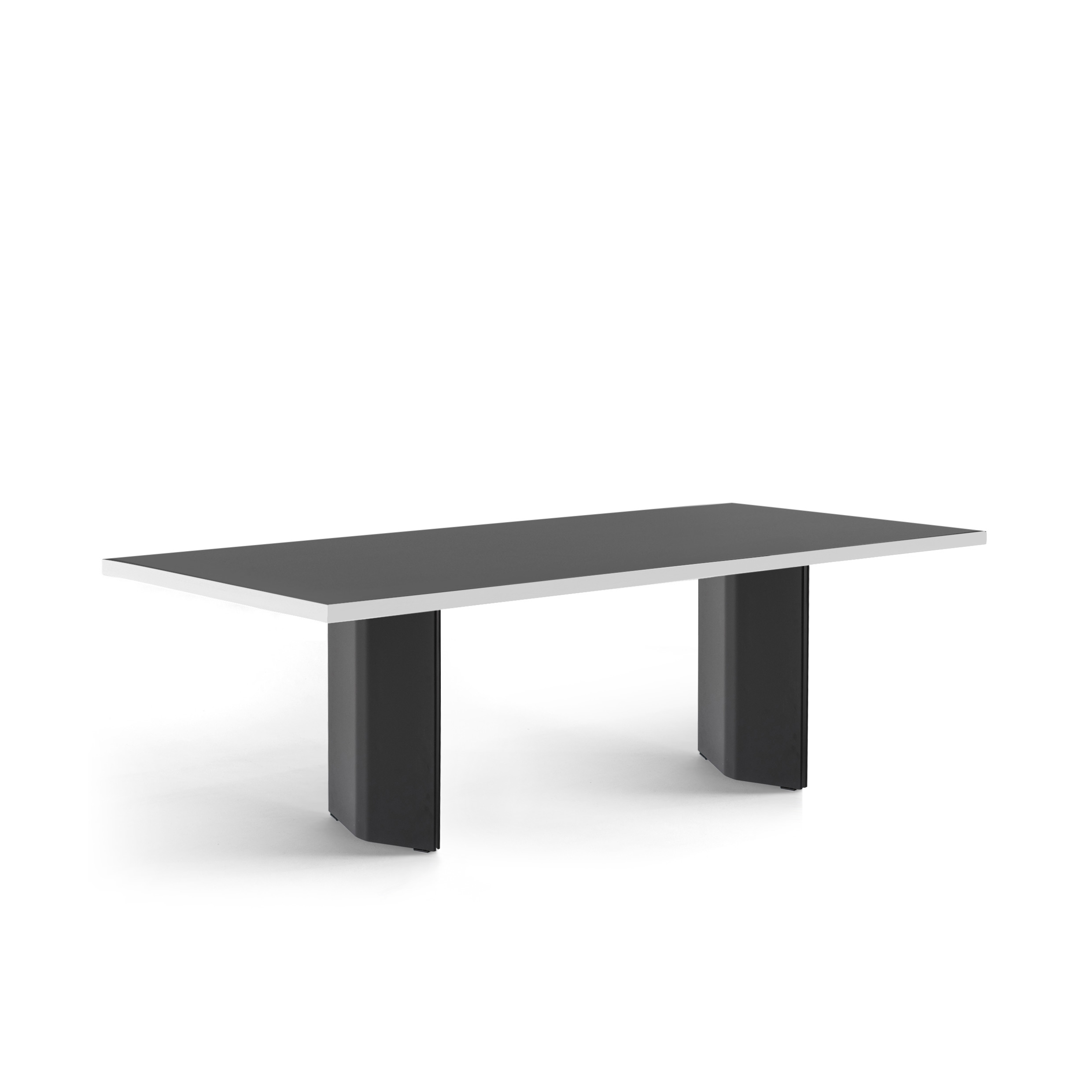 FORM EXCLUSIVE // KUNO - TABLE | FENIX | BLACK - 220CM X 100CM X 4CM - DOUBLE BLACK - WHITE