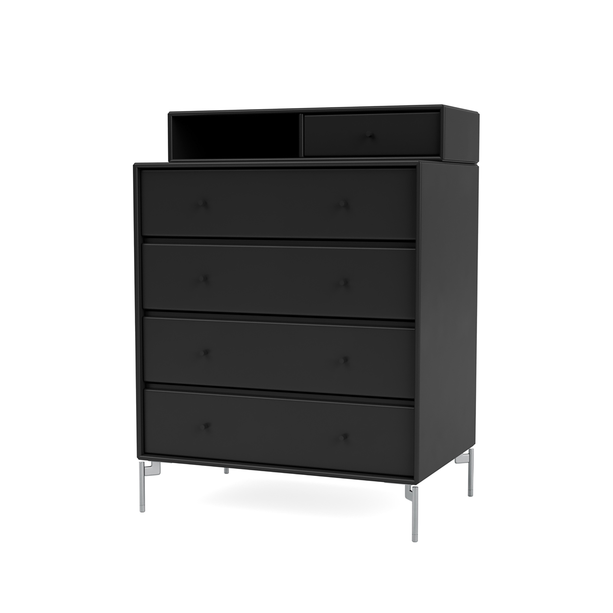 MONTANA // KEEP - JEWELRY AND CLOTHING CHEST | 05 BLACK | LEG COLOUR: SATIN CHROME