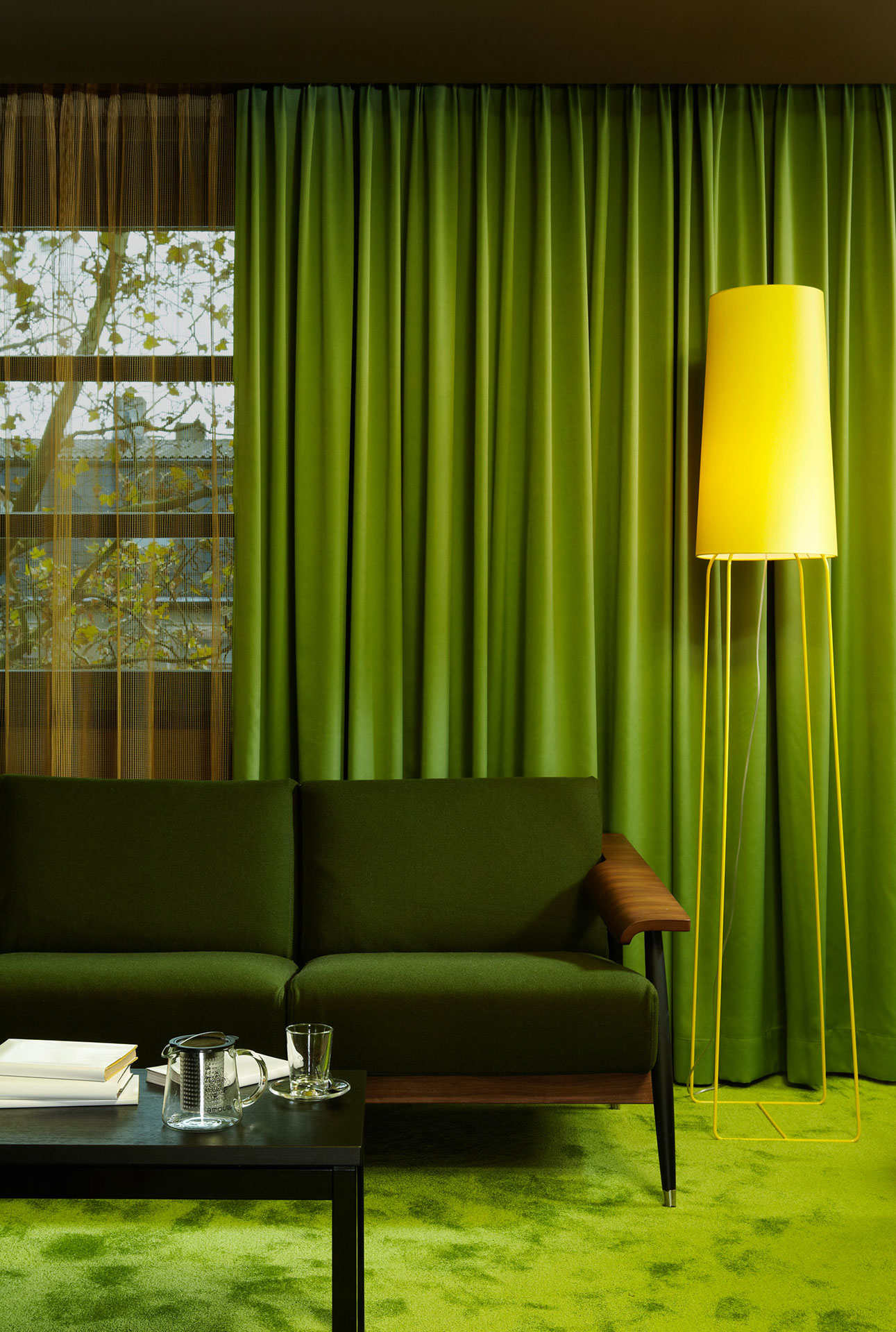 frauMaier // SlimSophie StDim - Floor Lamp, yellow, pull switch, with StDim