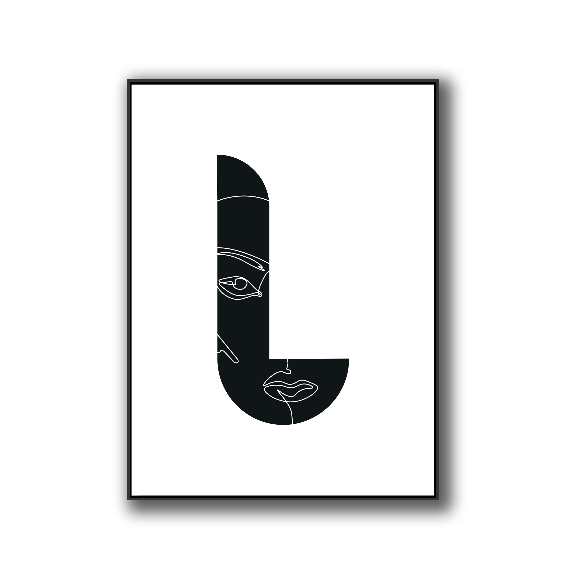 TERESA VAN // ONE LINE SHAPES M04 - HAND PAINTED PICTURES | BLACK + WHITE