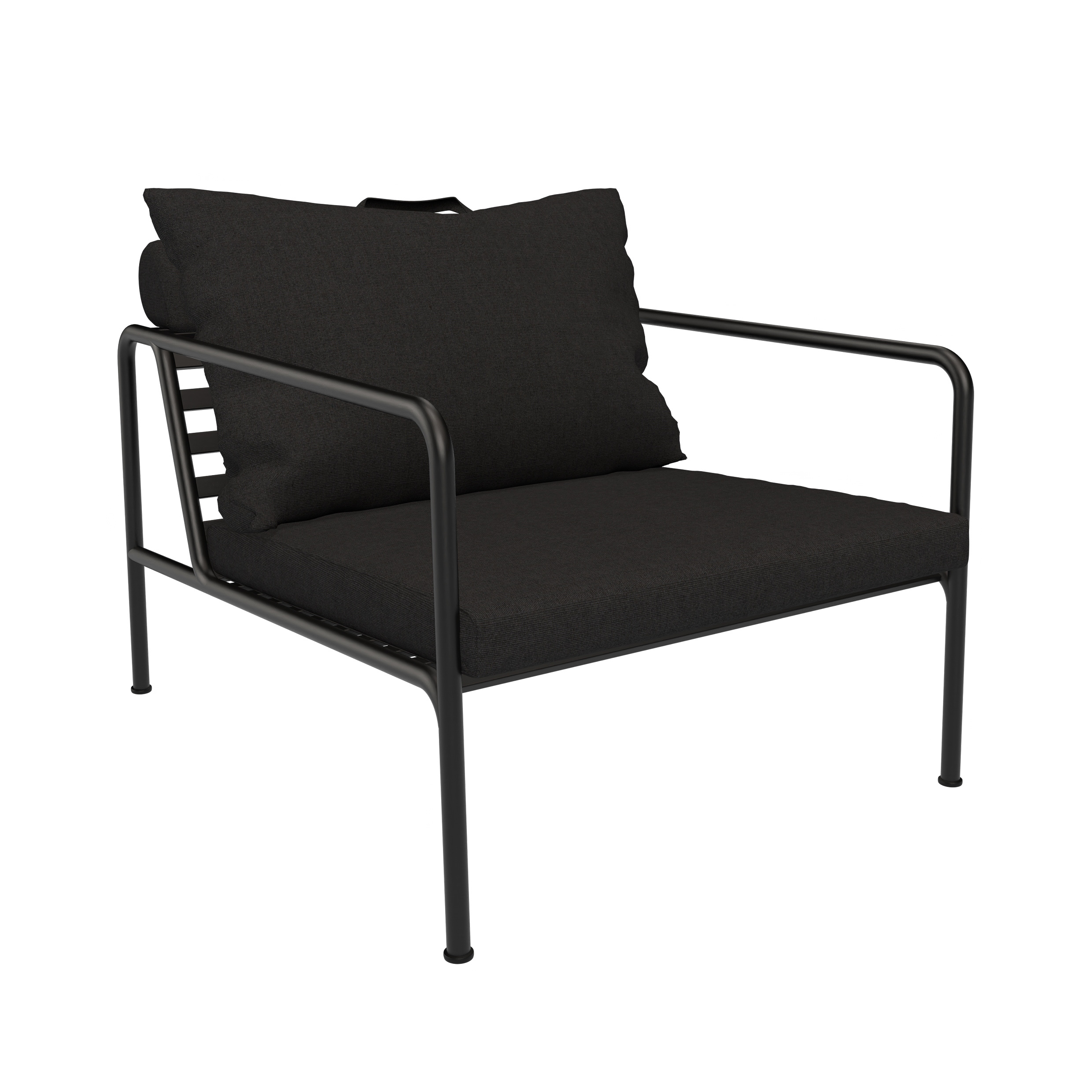 Houe // AVON Chair - Lounge armchair, Black frame, Char cushion