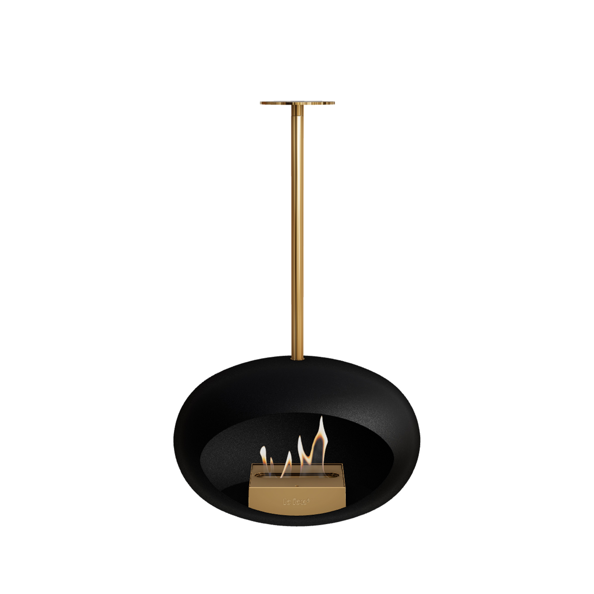 LE FEU // BLACK SKY ETHANOL-CHIMNEY - POLE  ROSEGOLD  | ROSEGOLD BURNER |  140 cm