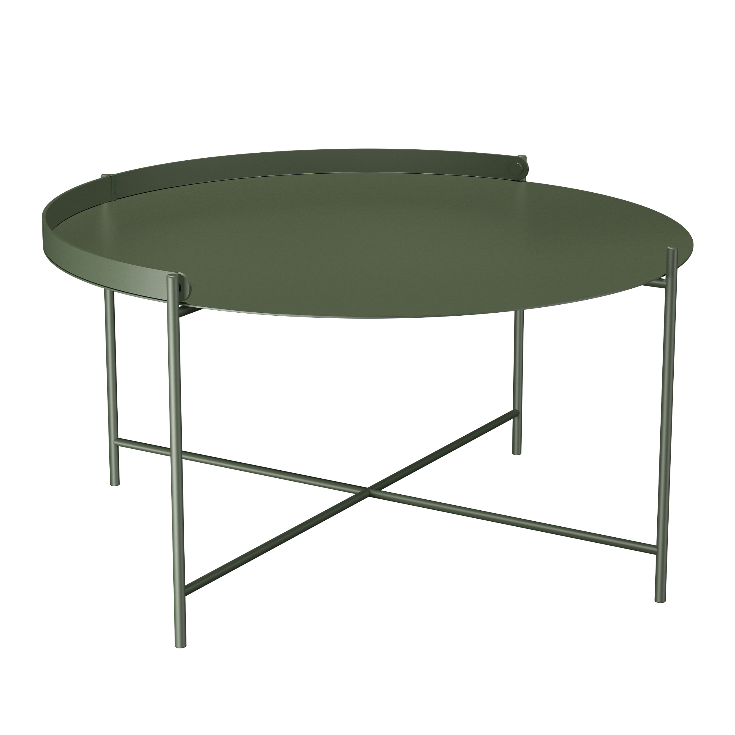 Houe // EDGE - Tray table, Ø76cm, Olive green