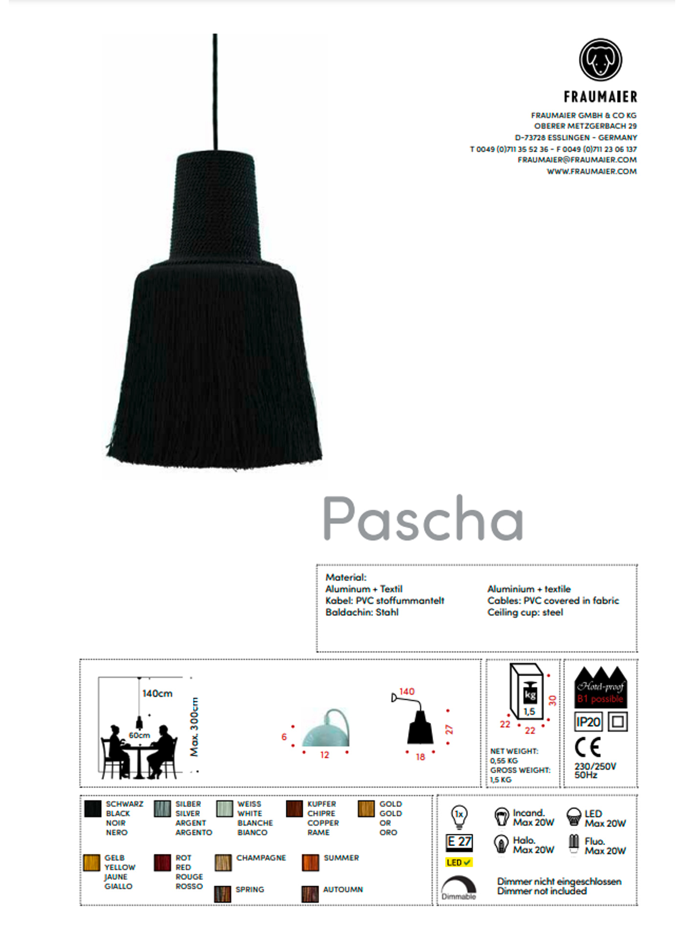 frauMaier // Pascha - Pendant lamp, yellow