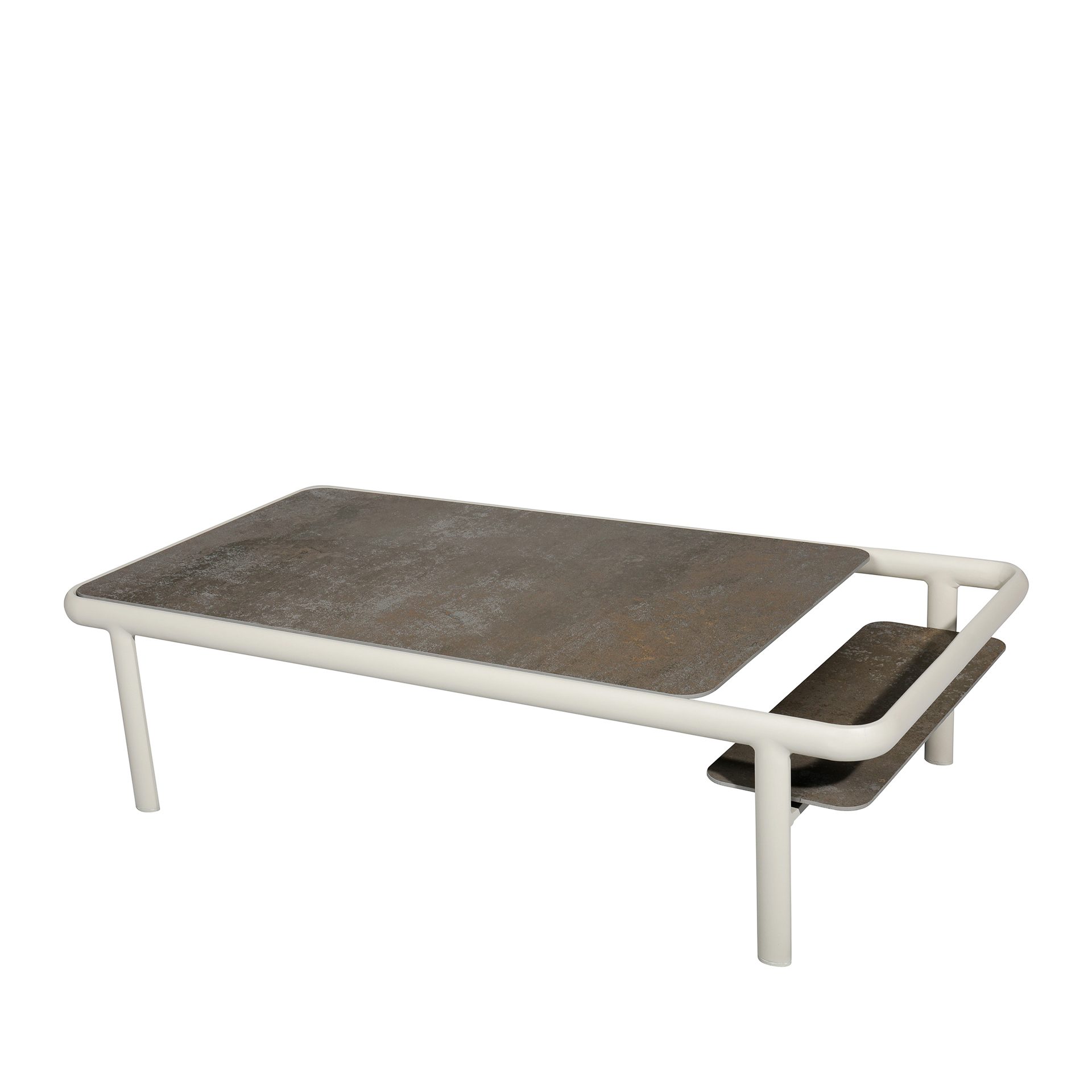 MINDO // MINDO 106 COFFEE TABLE 120X60 - LIGHT GREY | STEEL CHROME