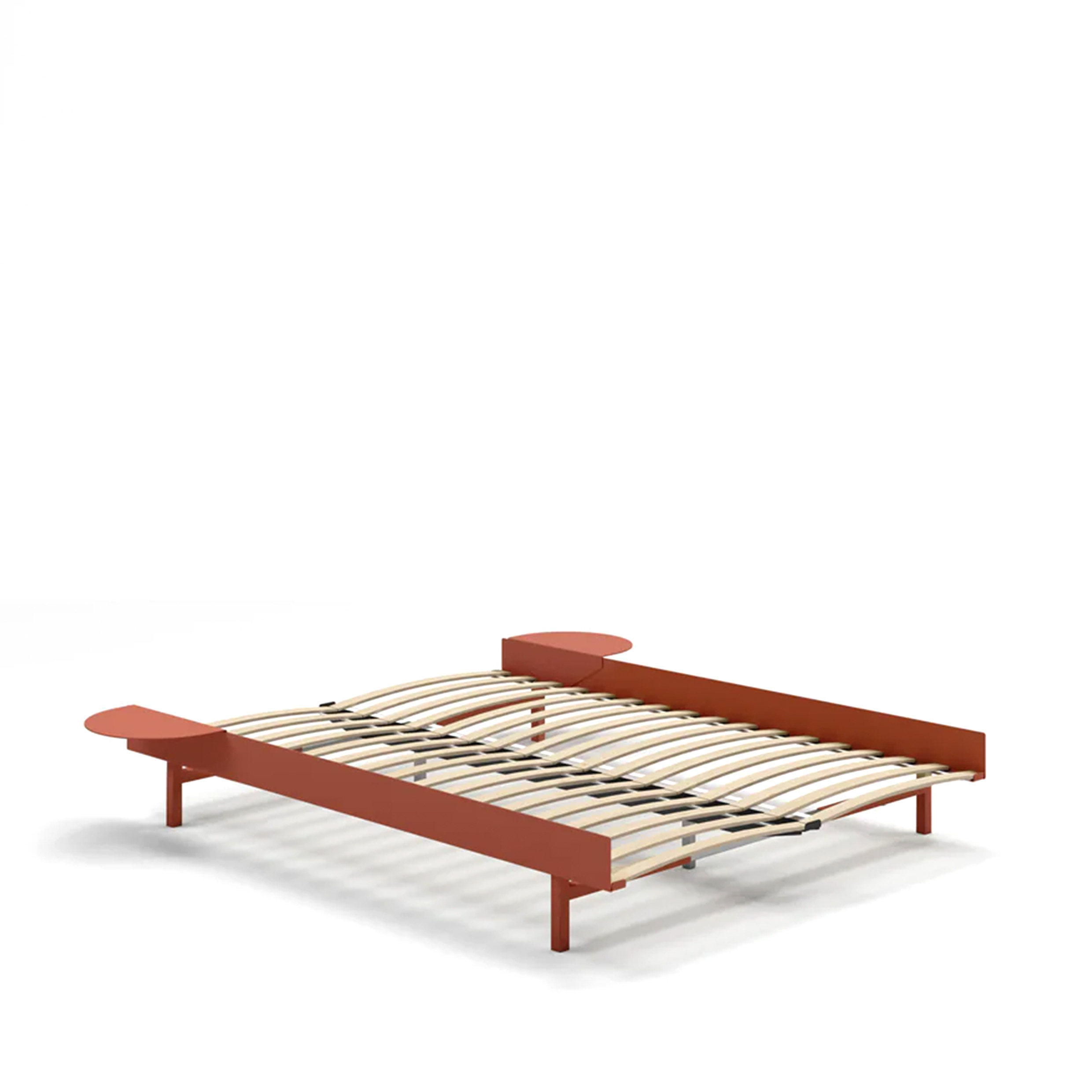 MOEBE // BETT 140 CM (LOW) - TERRACOTTA| LATTENROST | 2x ABLAGEN