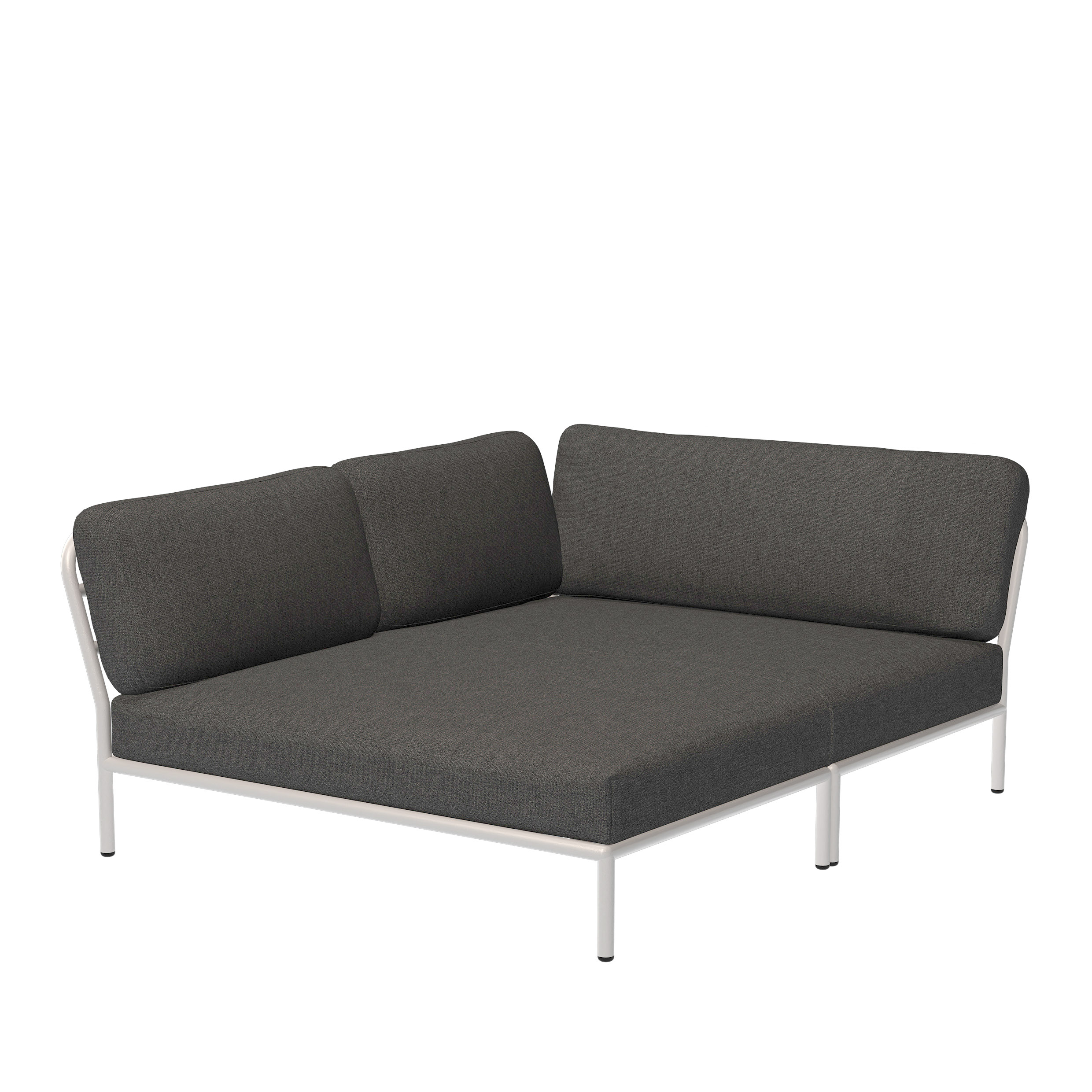 Houe // LEVEL Cozy - Corner element, left, dark gray / muted white