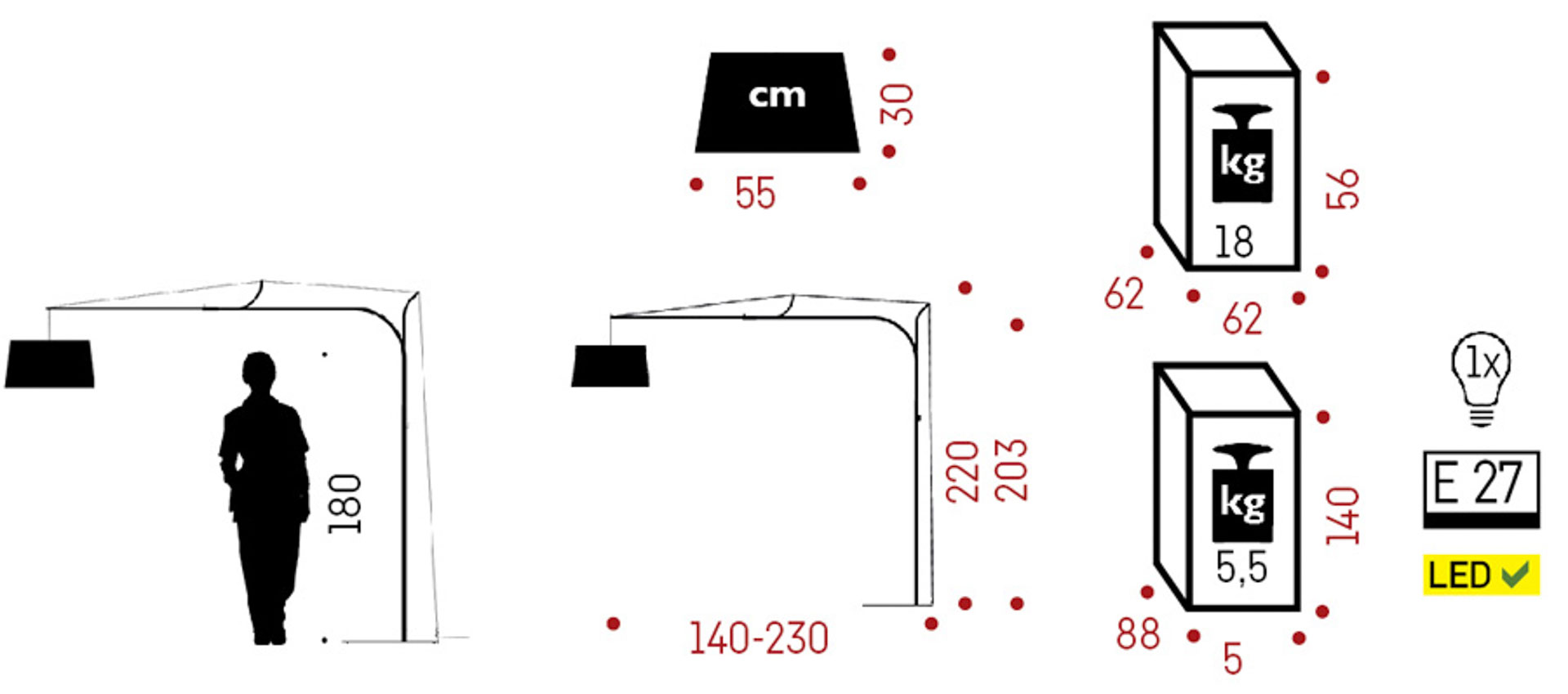 frauMaier // Tina StDim - Floor lamp, black