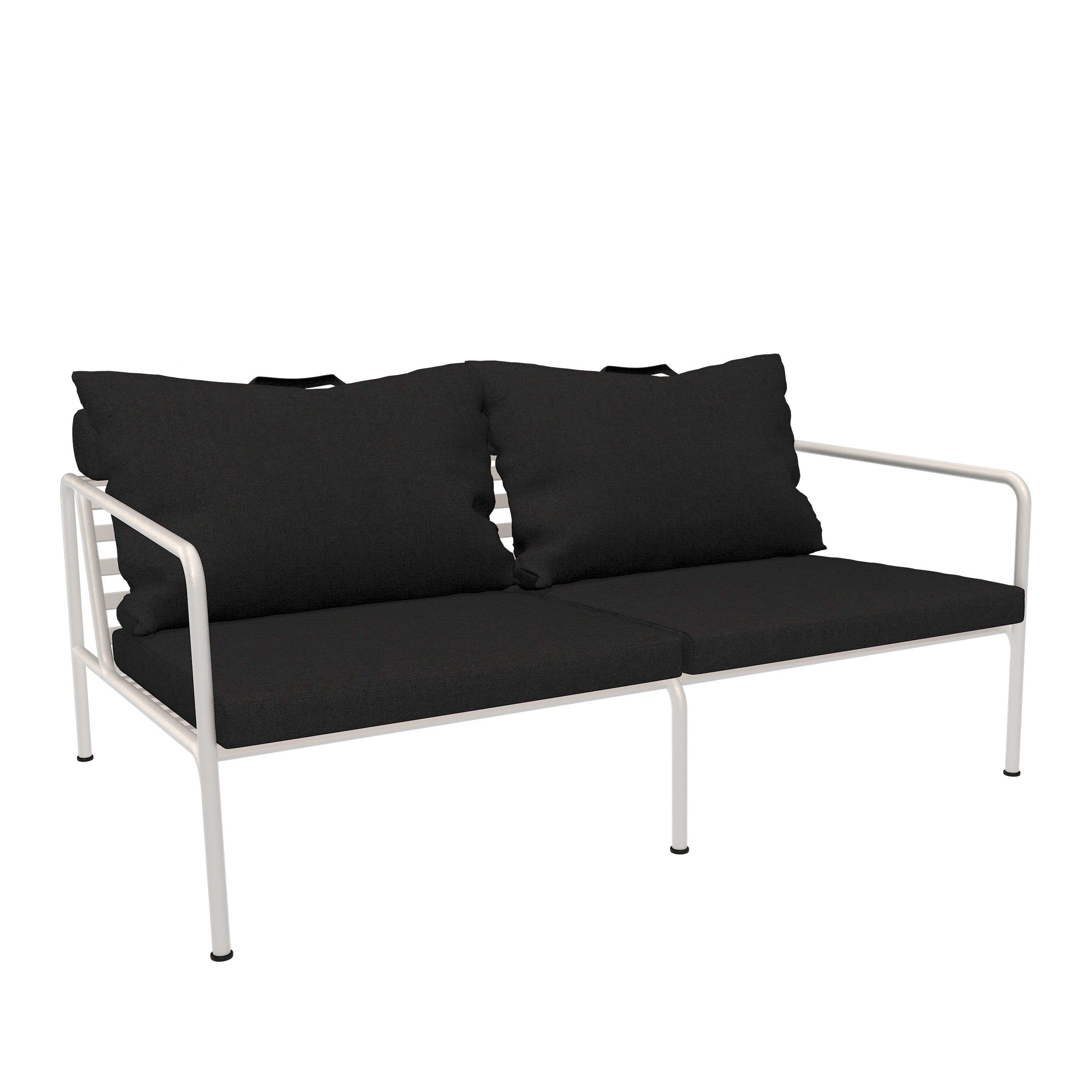 Houe // AVON 2-seater - Outdoor sofa, muted white frame, Char cushion