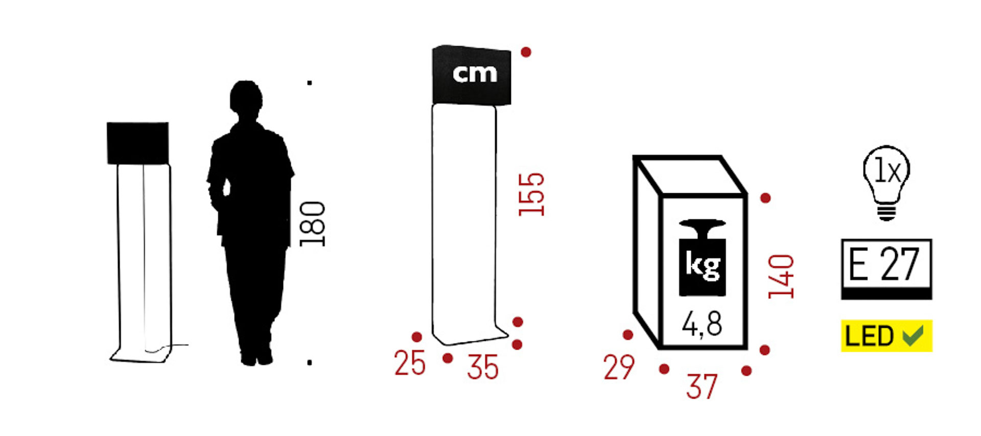 frauMaier // ThinLissie - Floor lamp, senagold, foot switch