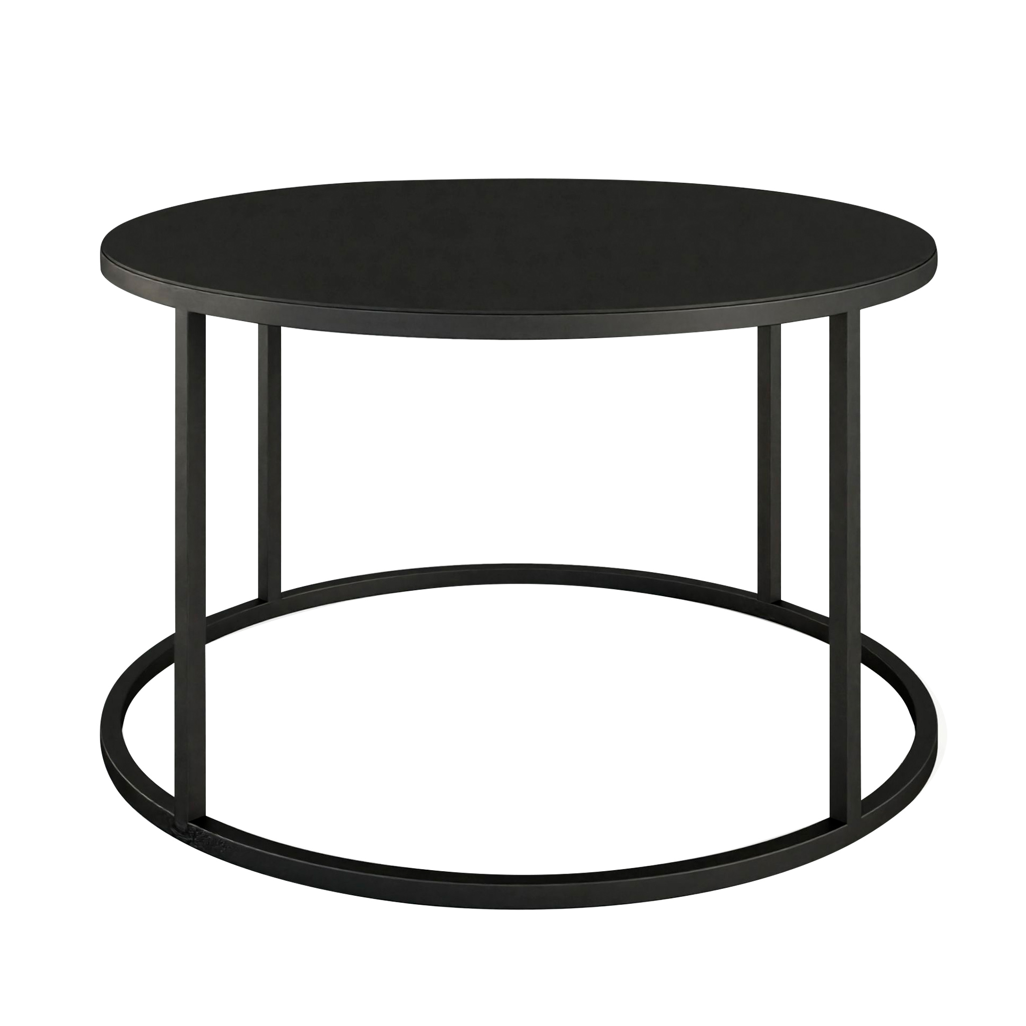 METAL SHOULDER // VESINA X - COFFEE TABLE | BLACK - 35 CM - Ø 60 CM