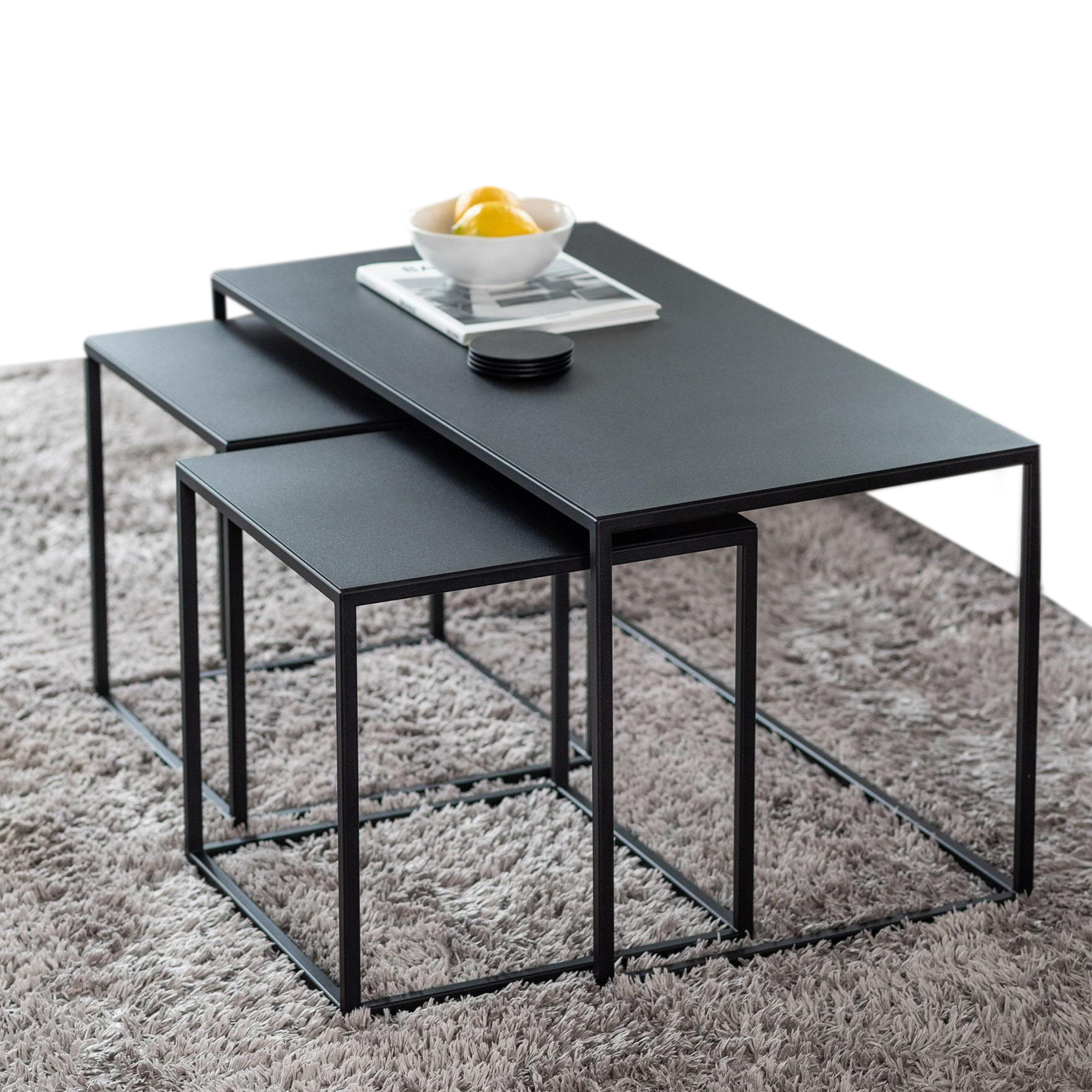 METAL BOOTH // TRE SEMNIA X - COFFEE TABLE | SET OF 3 | BLACK