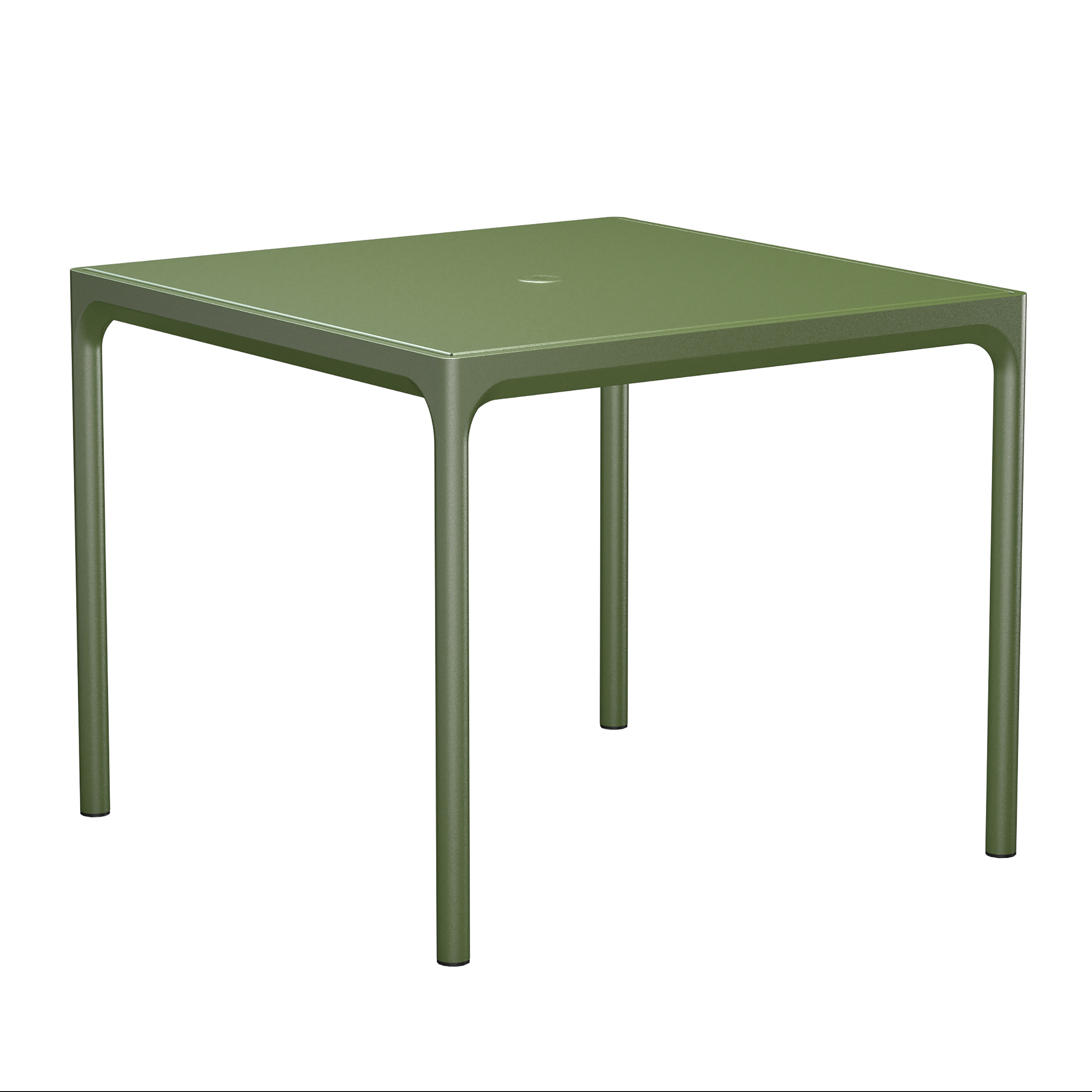 Houe // FOUR - Aluminum table, 90x90cm, olive green