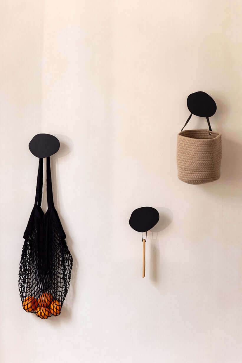 METALLBUDE // LOU - WALL HOOK | BLACK | ORGANIC | SET OF 3