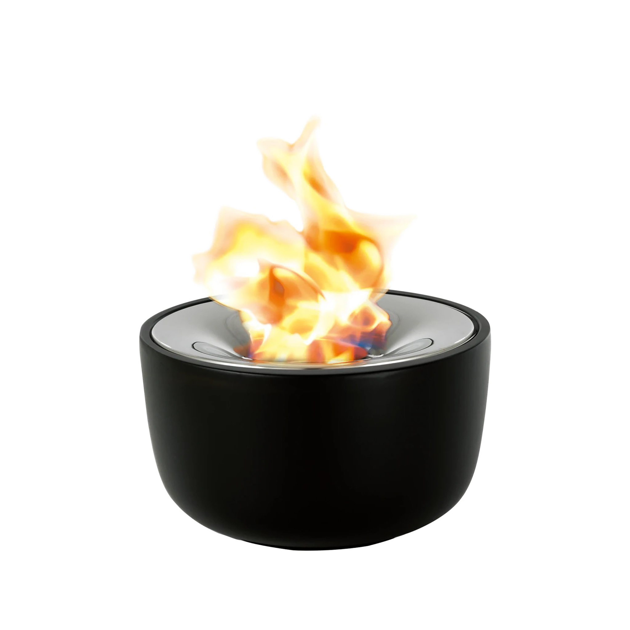 BLOMUS // FUOCO - GEL FIREPLACE | BLACK | MADE OF POLISHED STAINLESS STEEL Ø 18.5 CM