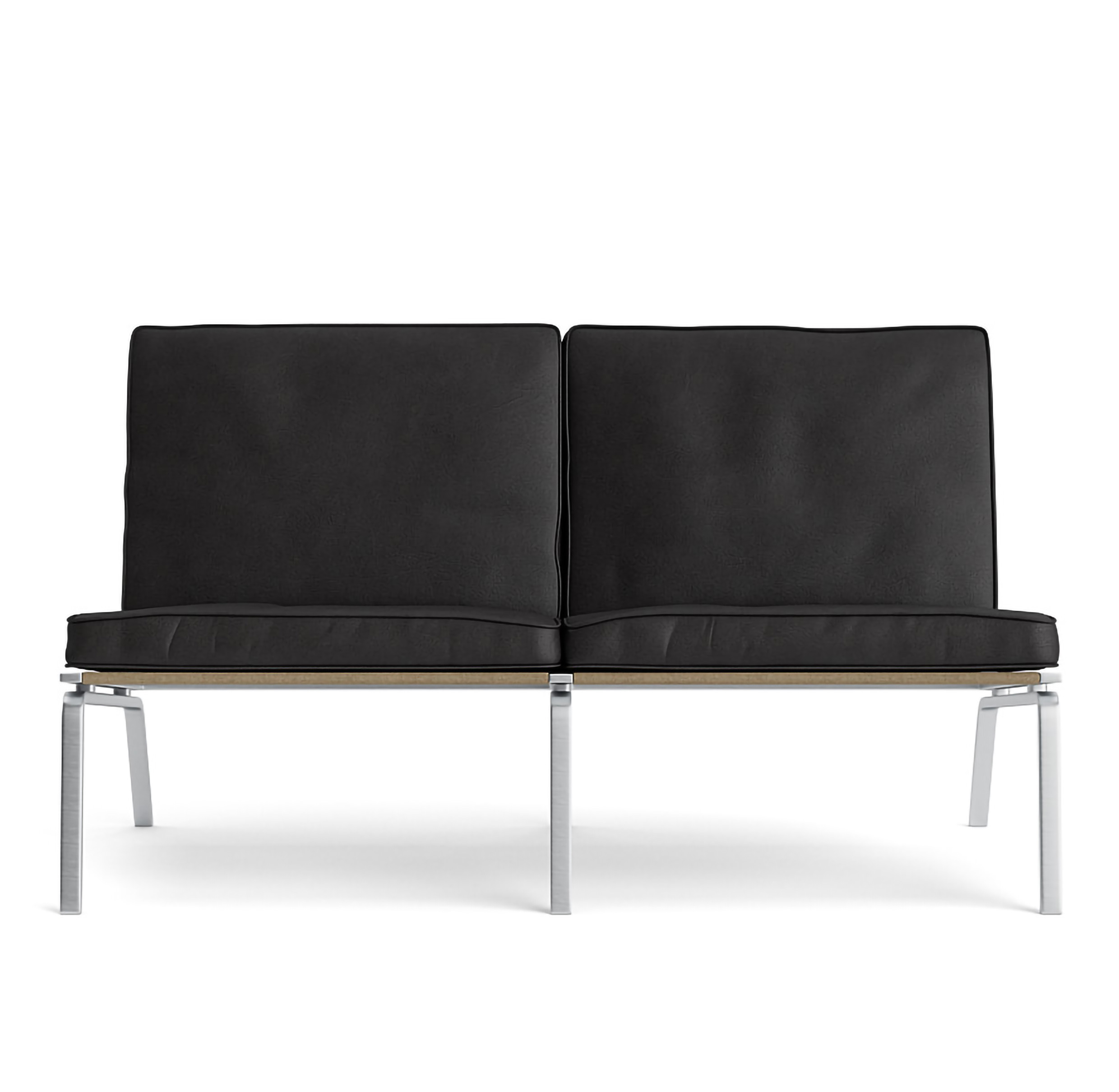 NORR11 // MAN - 2-SEATER-SOFA | STEEL | LEATHER DUNES ANTHRACITE 21003