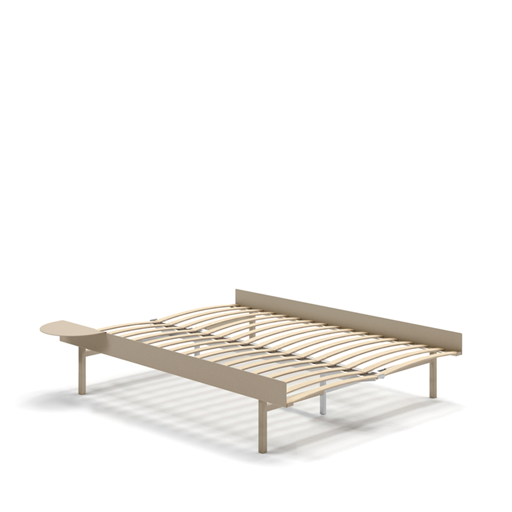 MOEBE // BETT 140 CM  (TALL) - SAND | LATTENROST | 1 x ABLAGE