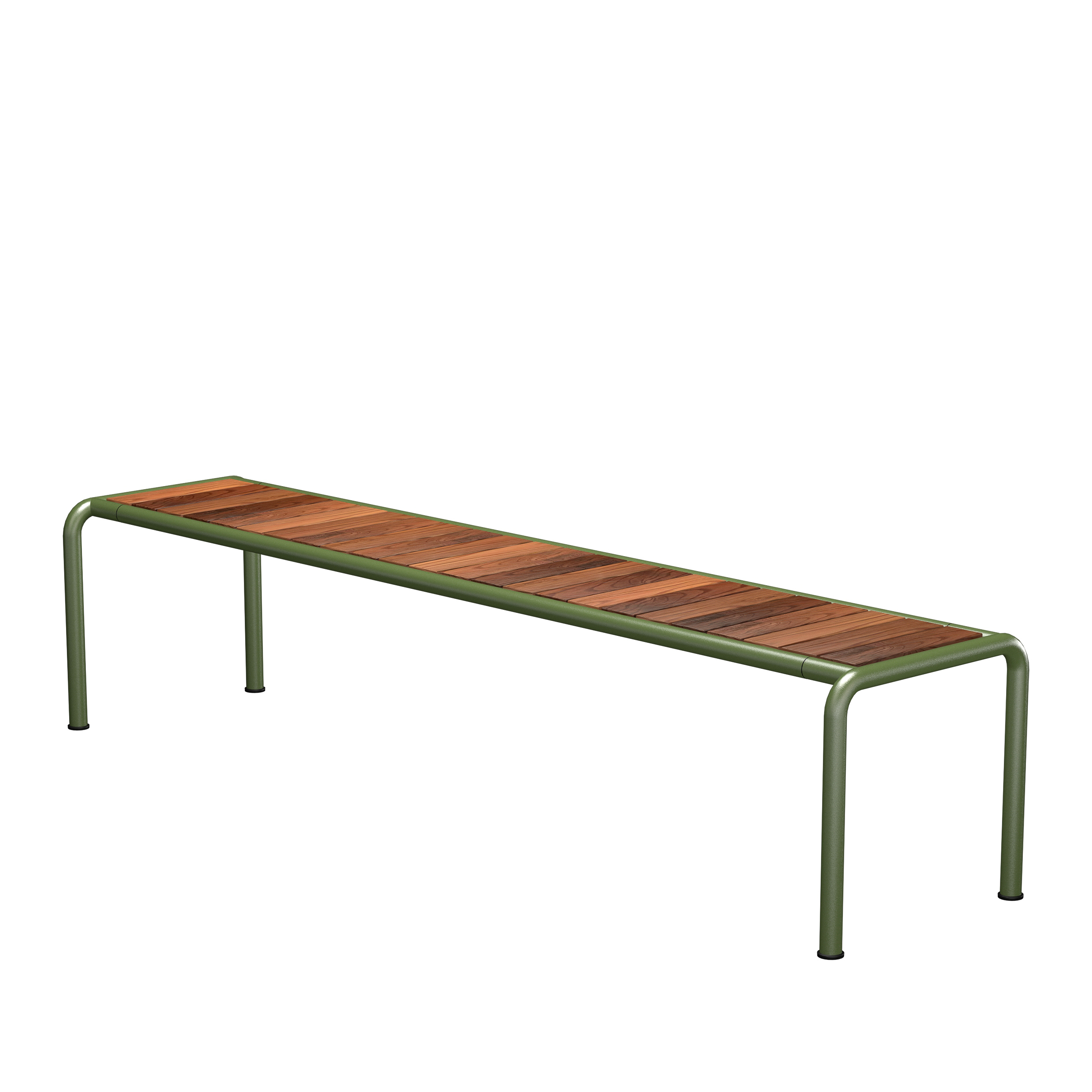 Houe // AVANTI Bench - Garden bench, 200cm, seat ash, frame olive green