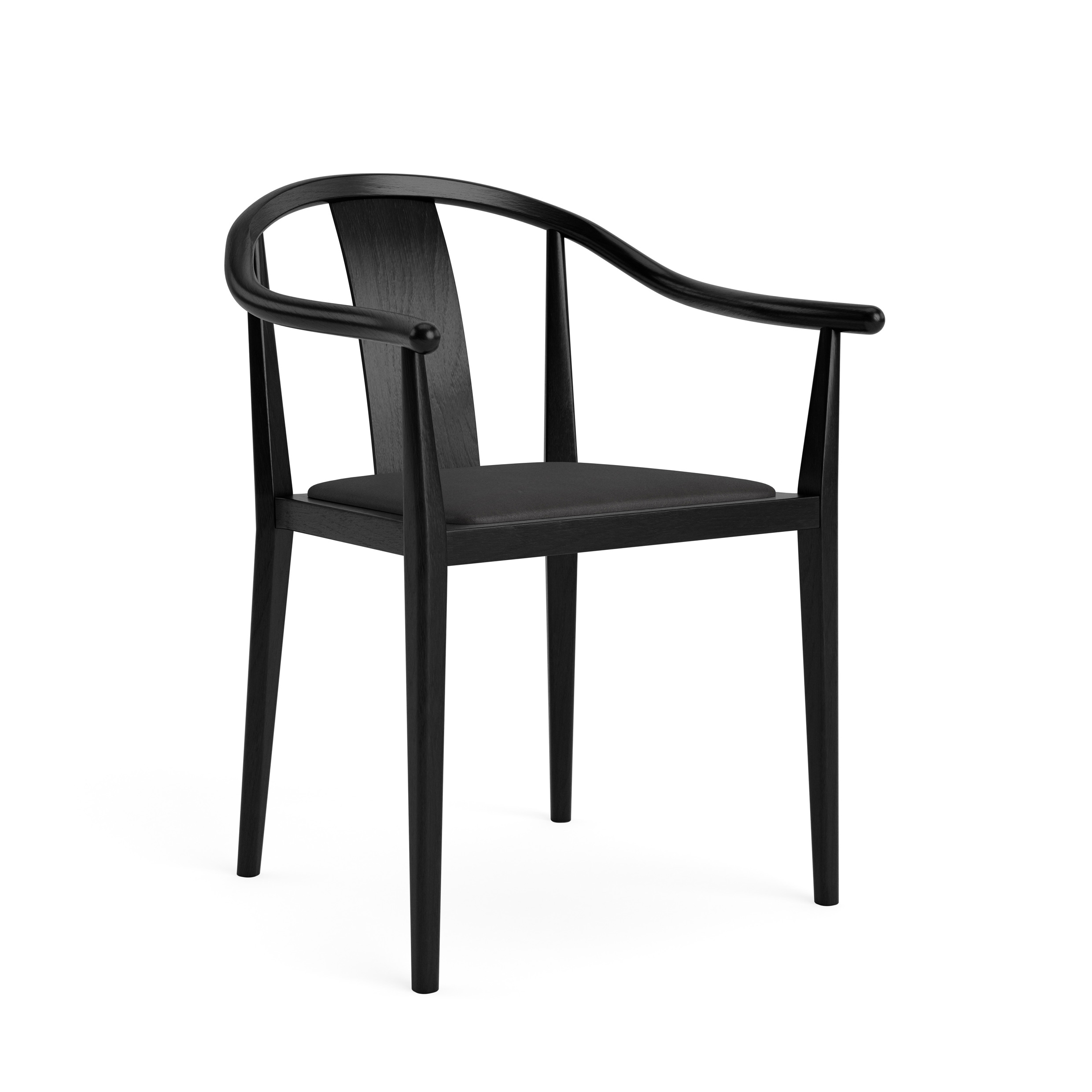 NORR11 // SHANGHAI - CHAIR | ASH | BLACK | LEATHER DUNES ANTHRACITE 21003