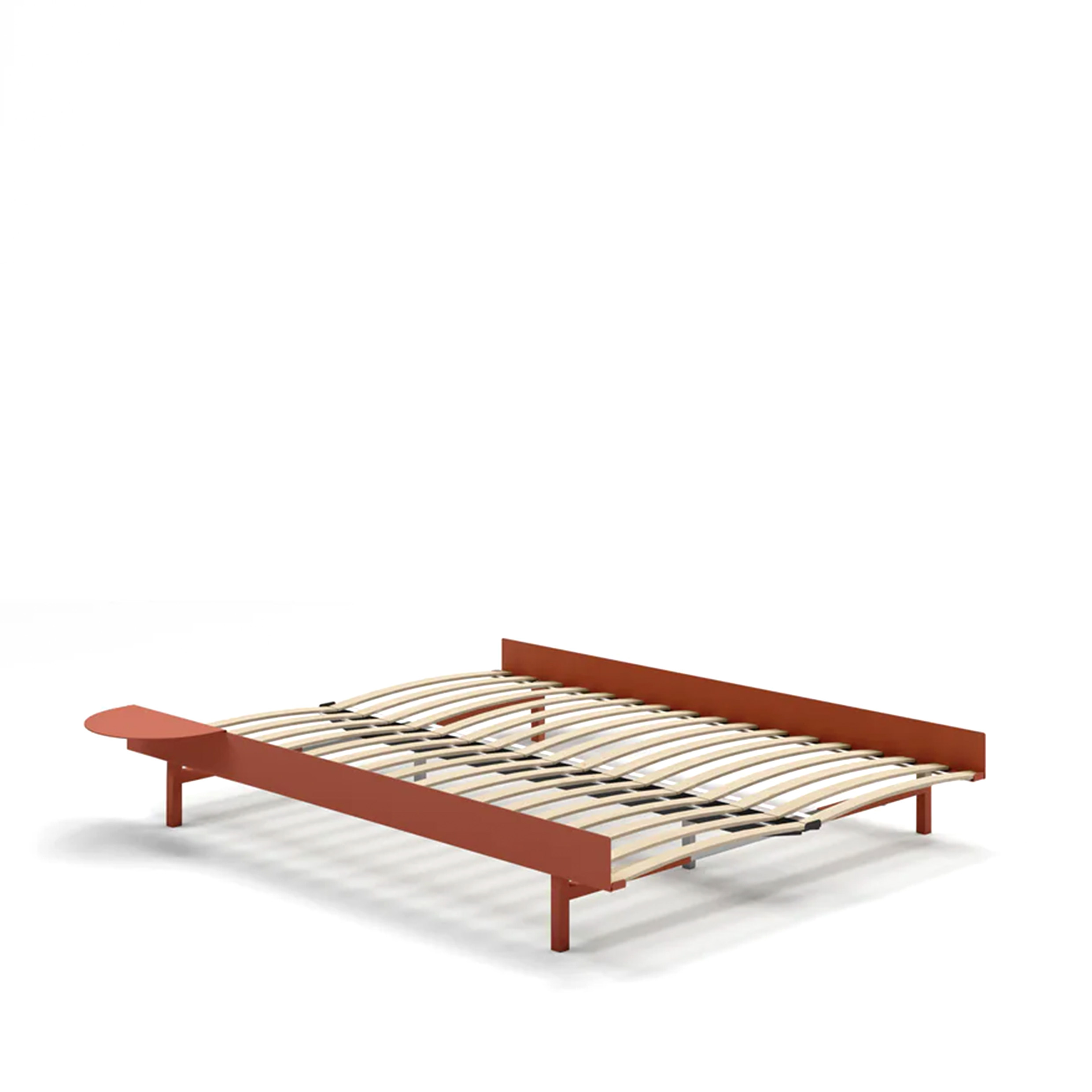 MOEBE // BED 140 CM (LOW) - TERRACOTTA| WITH SLATS | 1x SIDE TABLE