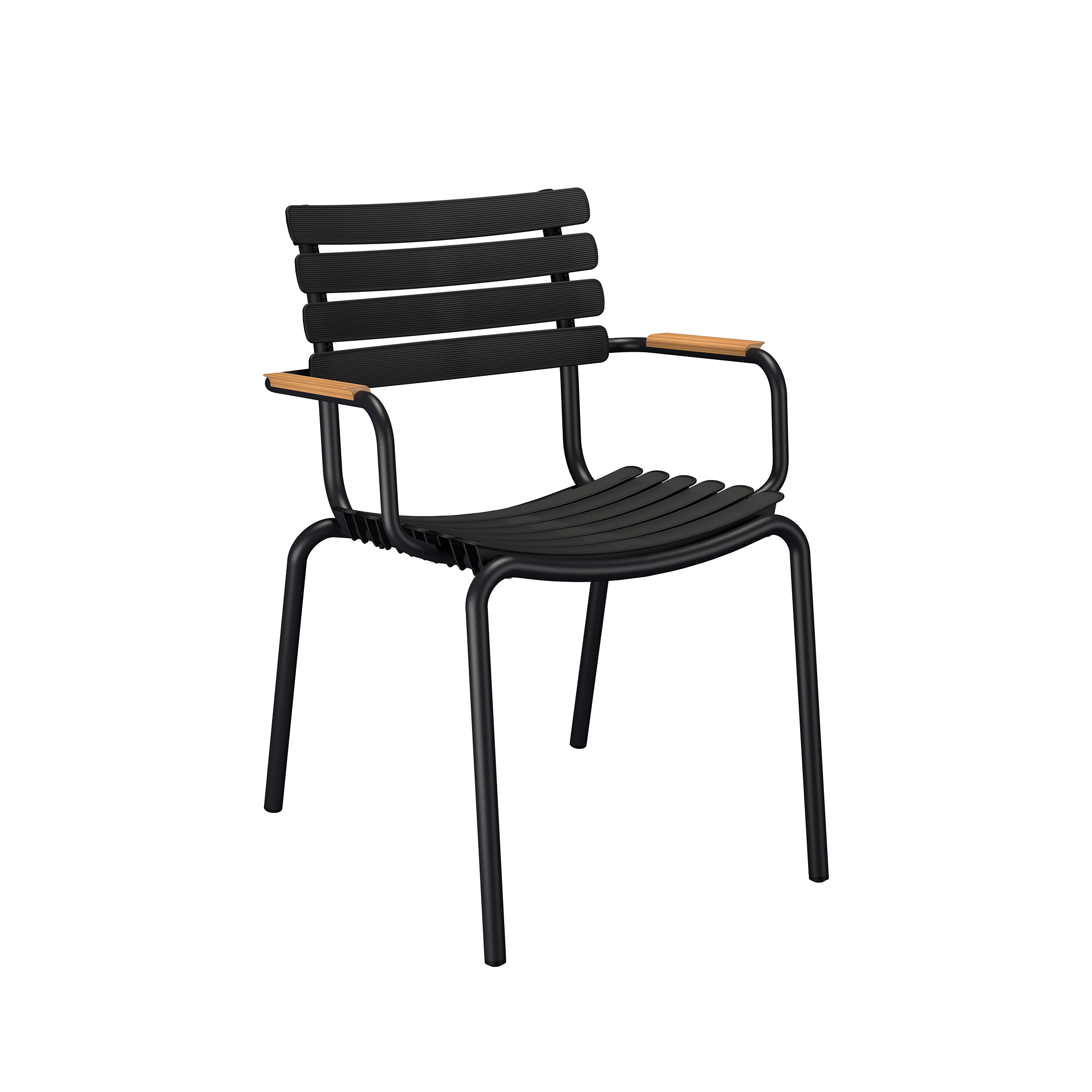 Houe // ReCLIPS Dining Chair - garden chair, bamboo armrest, color black