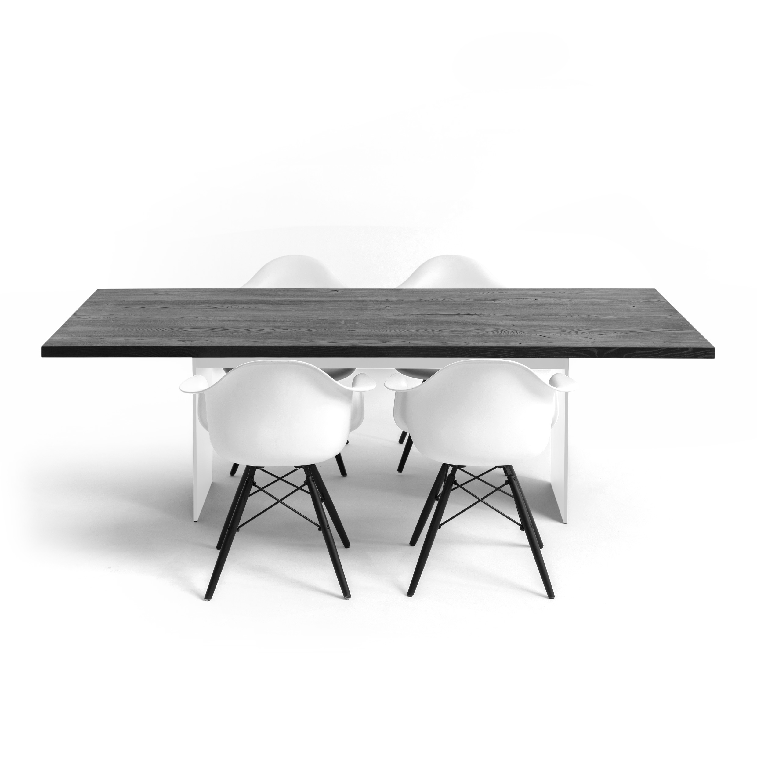 FORM EXCLUSIVE // FYNN - DINING TABLE | GERMAN OAK | BLACK CARED - SLEEK WHITE - 260CM X 100CM X 4CM