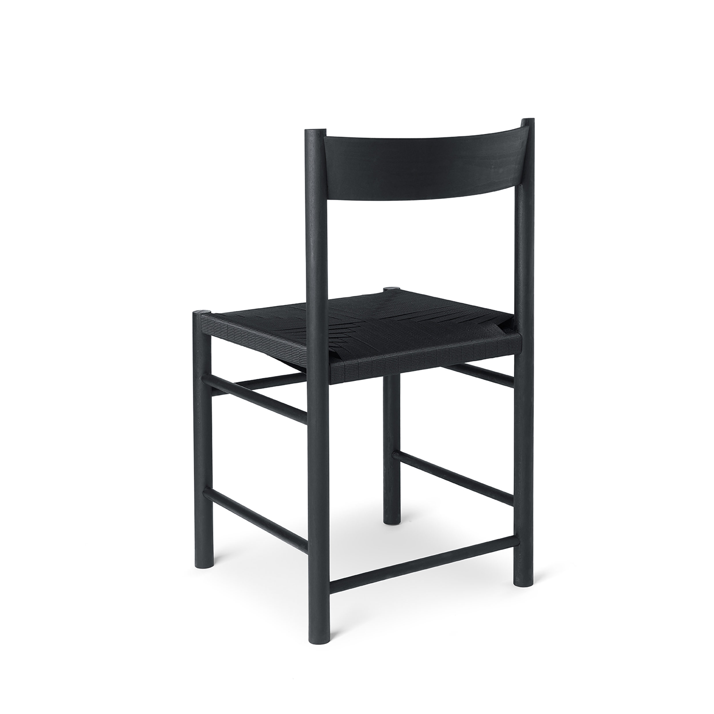 BRDR. KRÜGER // F CHAIR - DINING TABLE CHAIR | ASH | BLACK | POLYESTER BAND BLACK - WITHOUT ARMREST