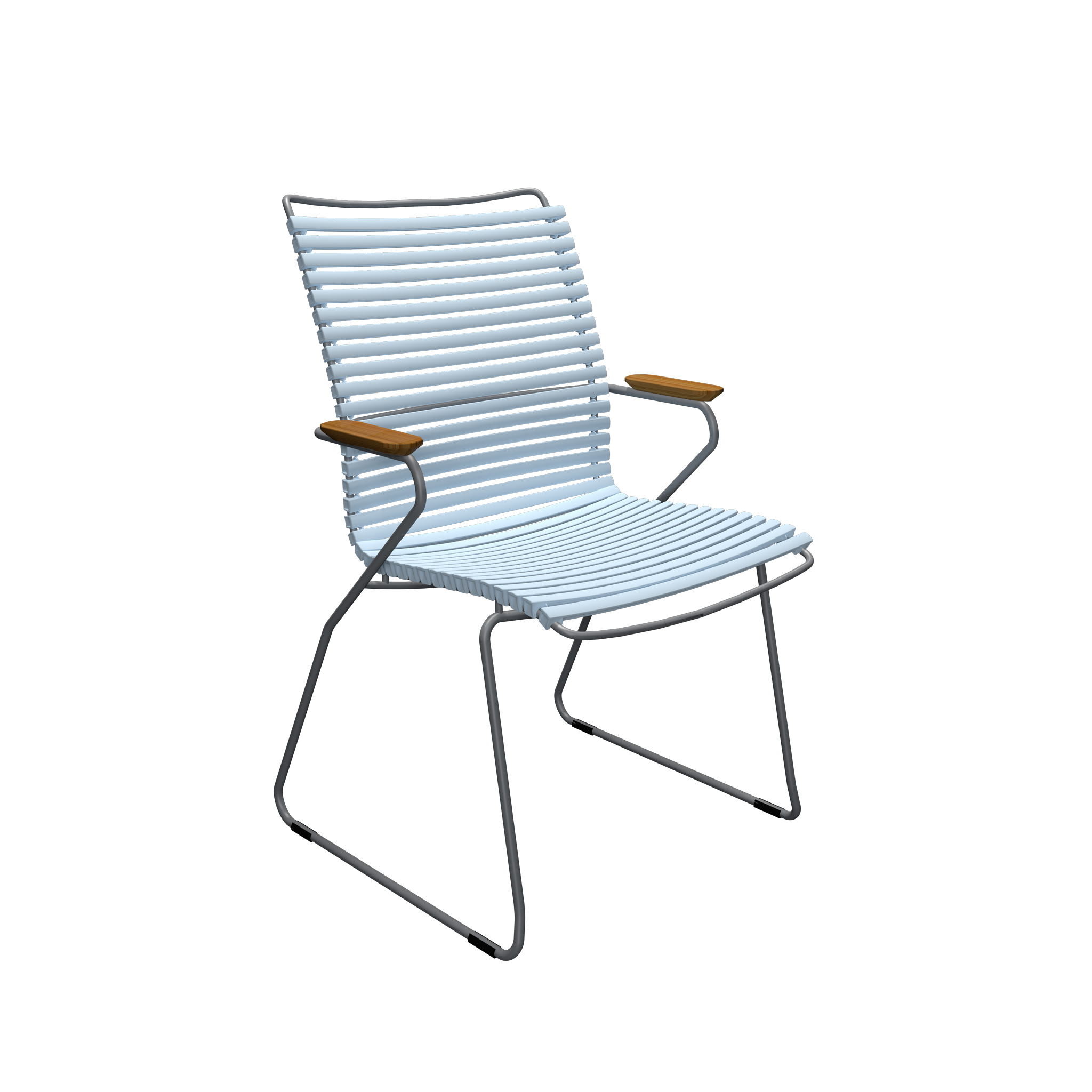 Houe // CLICK Dining Chair - Armchair with high backrest, dusty light blue