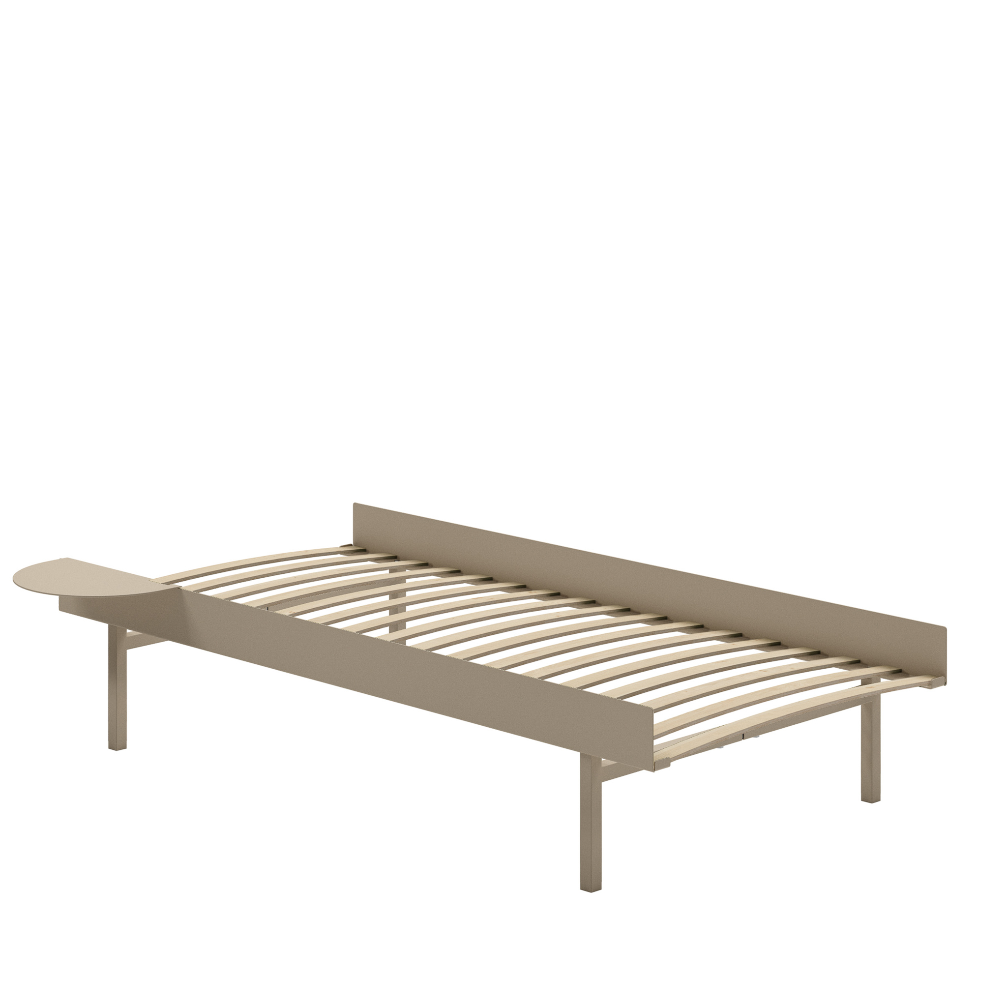 MOEBE // BETT 90 CM (TALL) - SAND | LATTENROST | 1 x ABLAGE