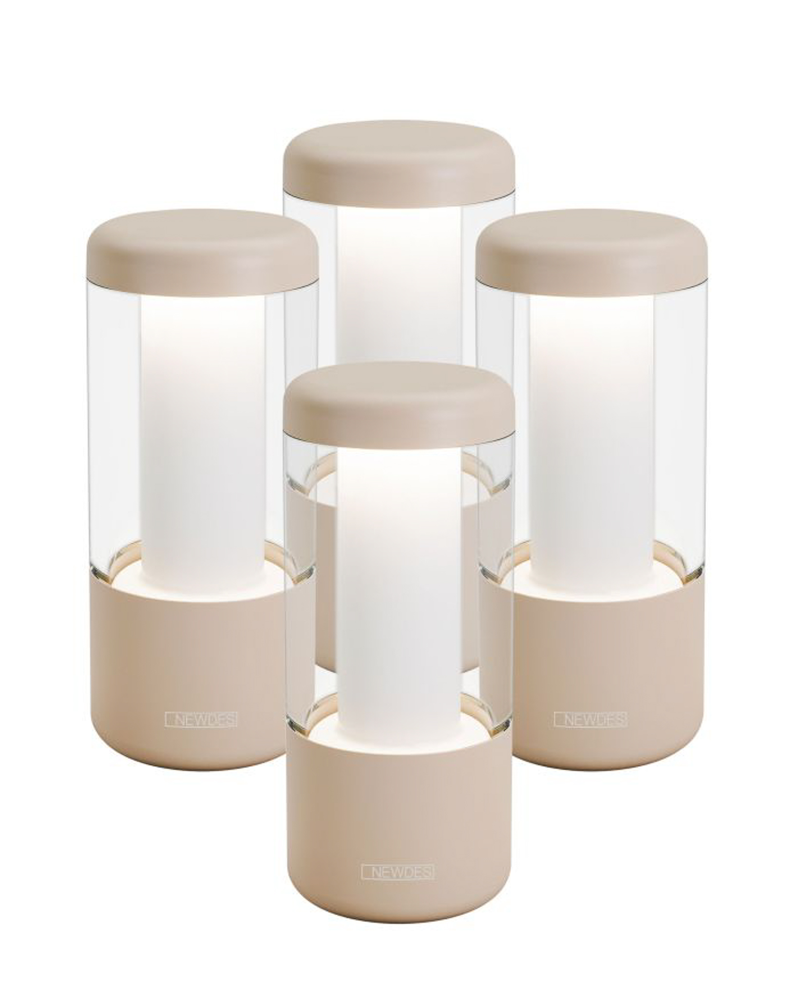 NEWDES // NIP - BATTERY TABLE LAMPS | SAND | SET OF 4