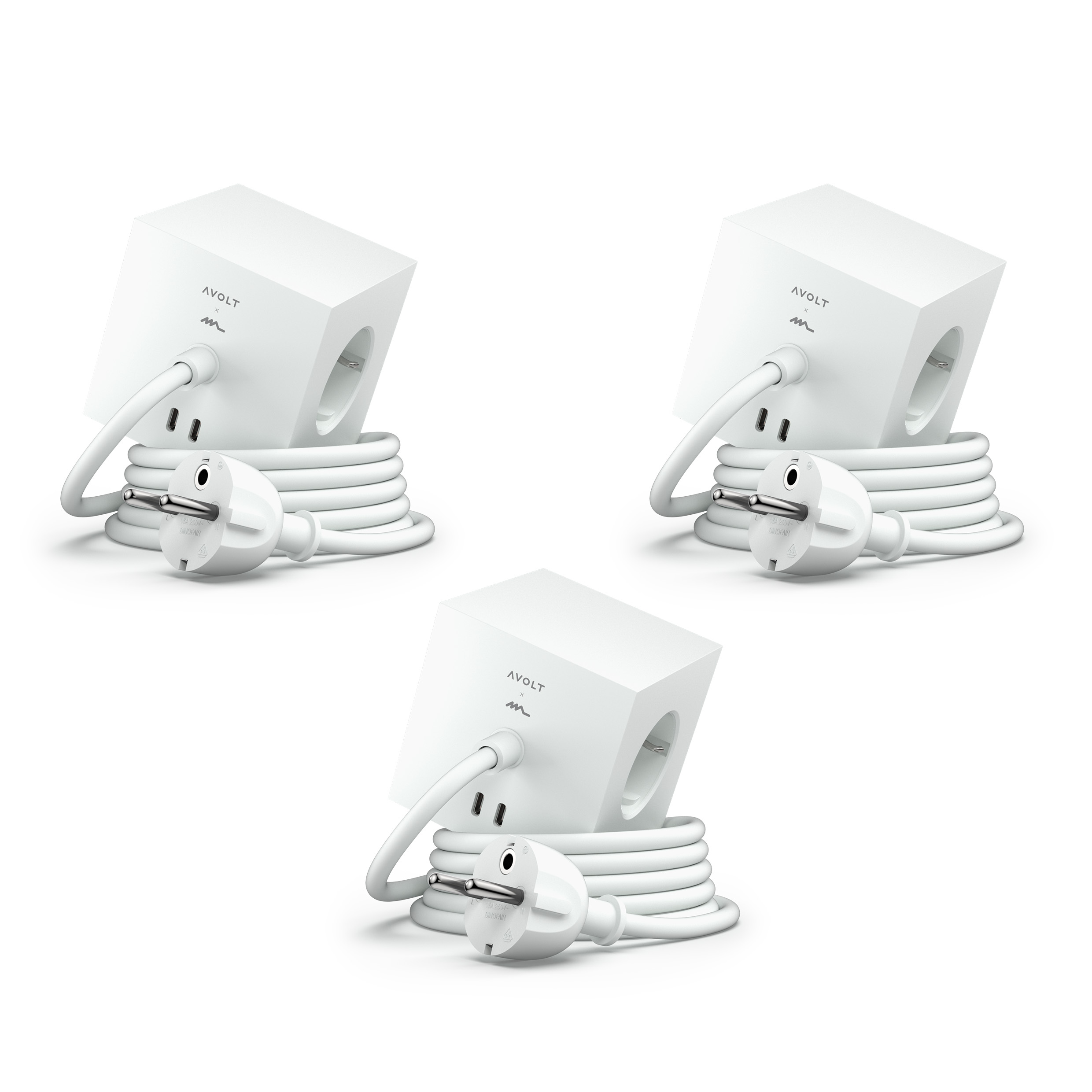 AVOLT // SQUARE 1 - STECKDOSENADAPTER USB-C MAGNET | LIMITED EDITION | 3ER-SET