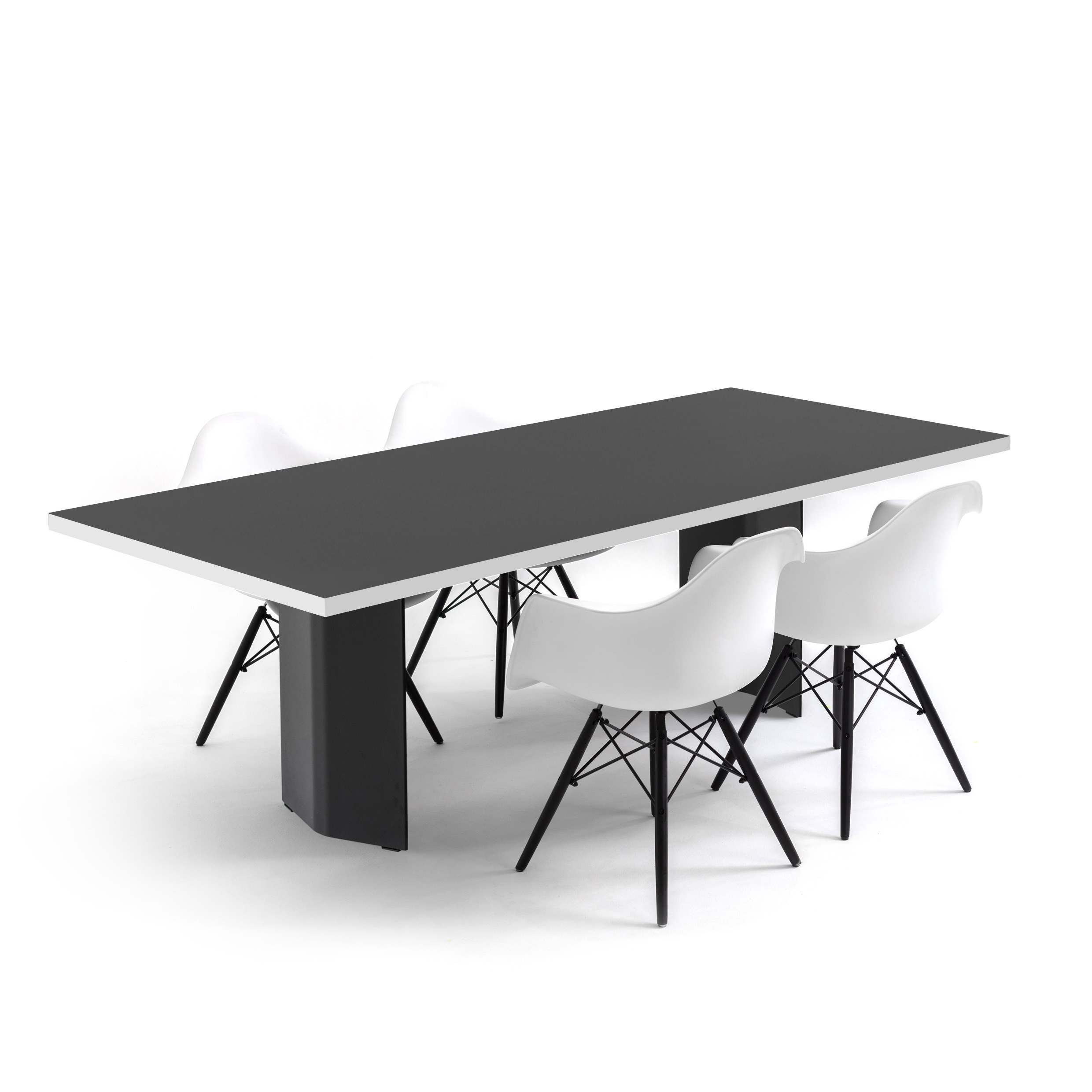FORM EXCLUSIVE // KUNO - TABLE | FENIX | BLACK - 220CM X 100CM X 4CM - WHITE - SINGLE BLACK