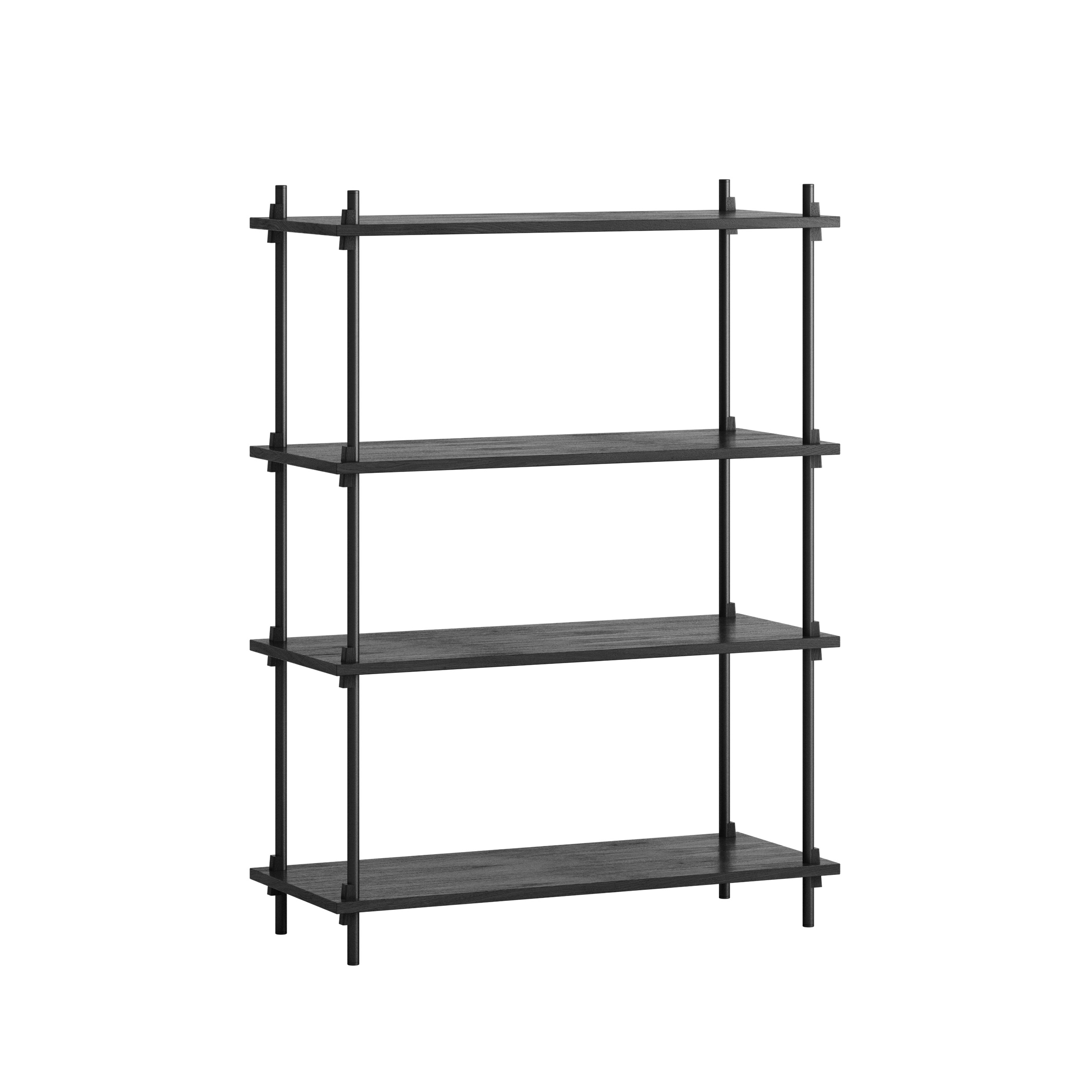 MOEBE // SHELVING SYSTEM - S.115.1.A | 115CM x 86CM |  BLACK SHELVES |  BLACK LEGS