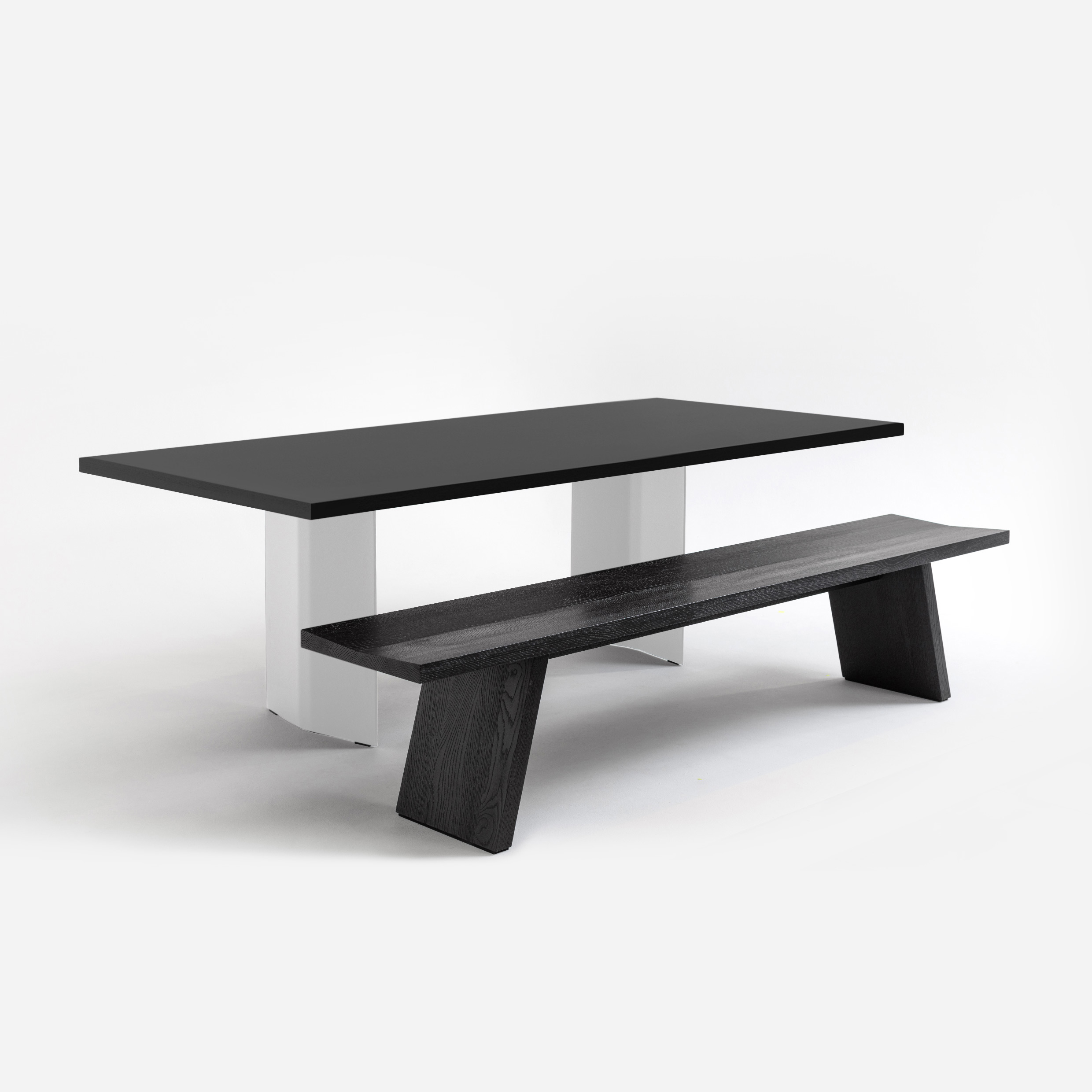 FORM EXCLUSIV // KUNO - TISCH | FENIX | SCHWARZ  - 220CM X 100CM X 4CM - SCHWARZ - SINGLE WHITE