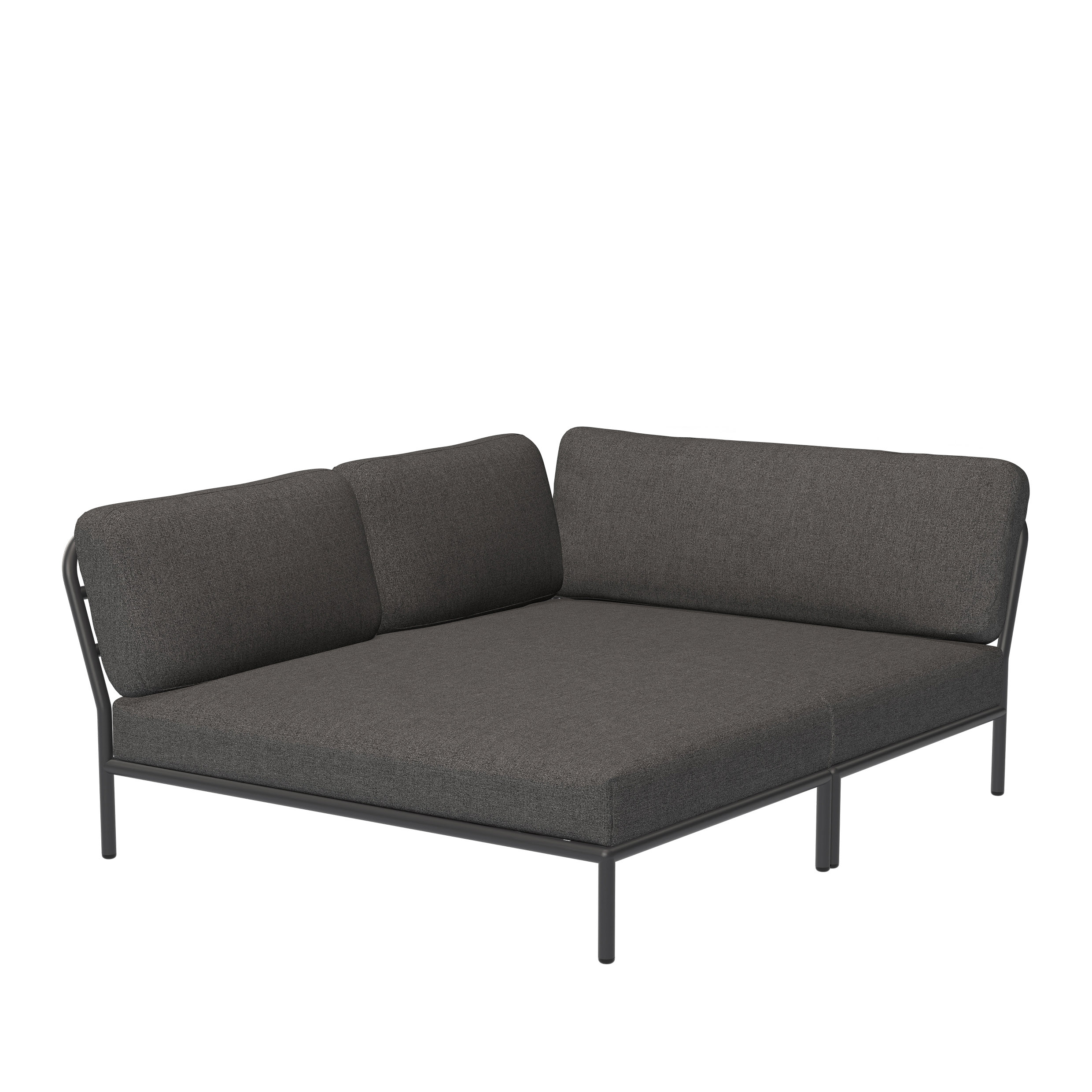 Houe // LEVEL Cozy - Corner element, left, dark gray / dark gray